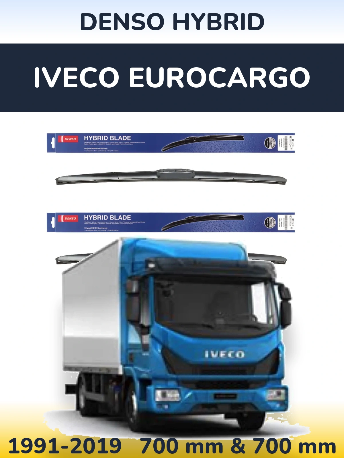 Комплект передних дворников Denso Hybrid 700 & 700 мм для Iveco EuroCargo 1991-2019