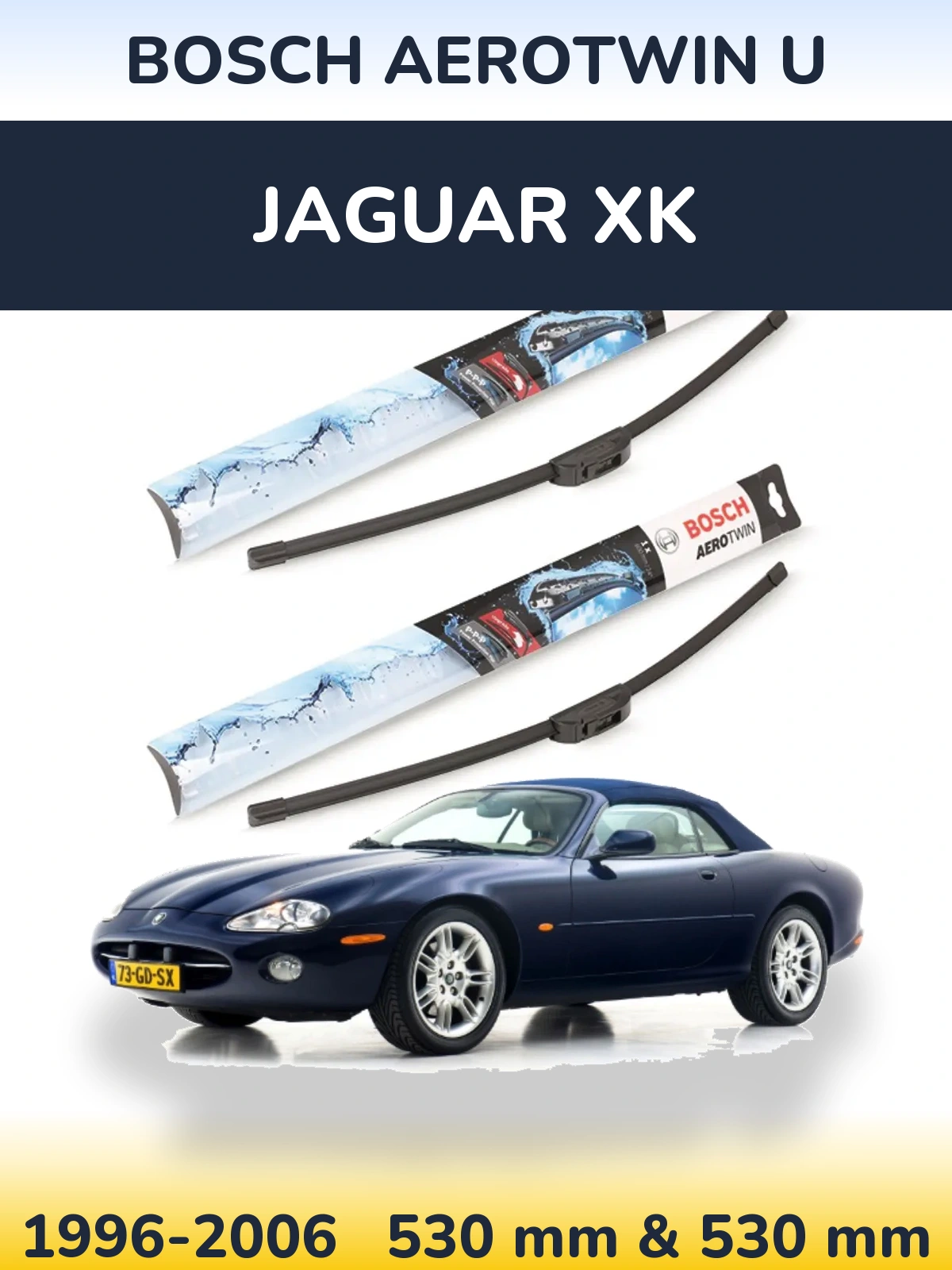 Комплект передних дворников BOSCH AeroTwin U 530 & 530 мм для Jaguar XK 1996-2006