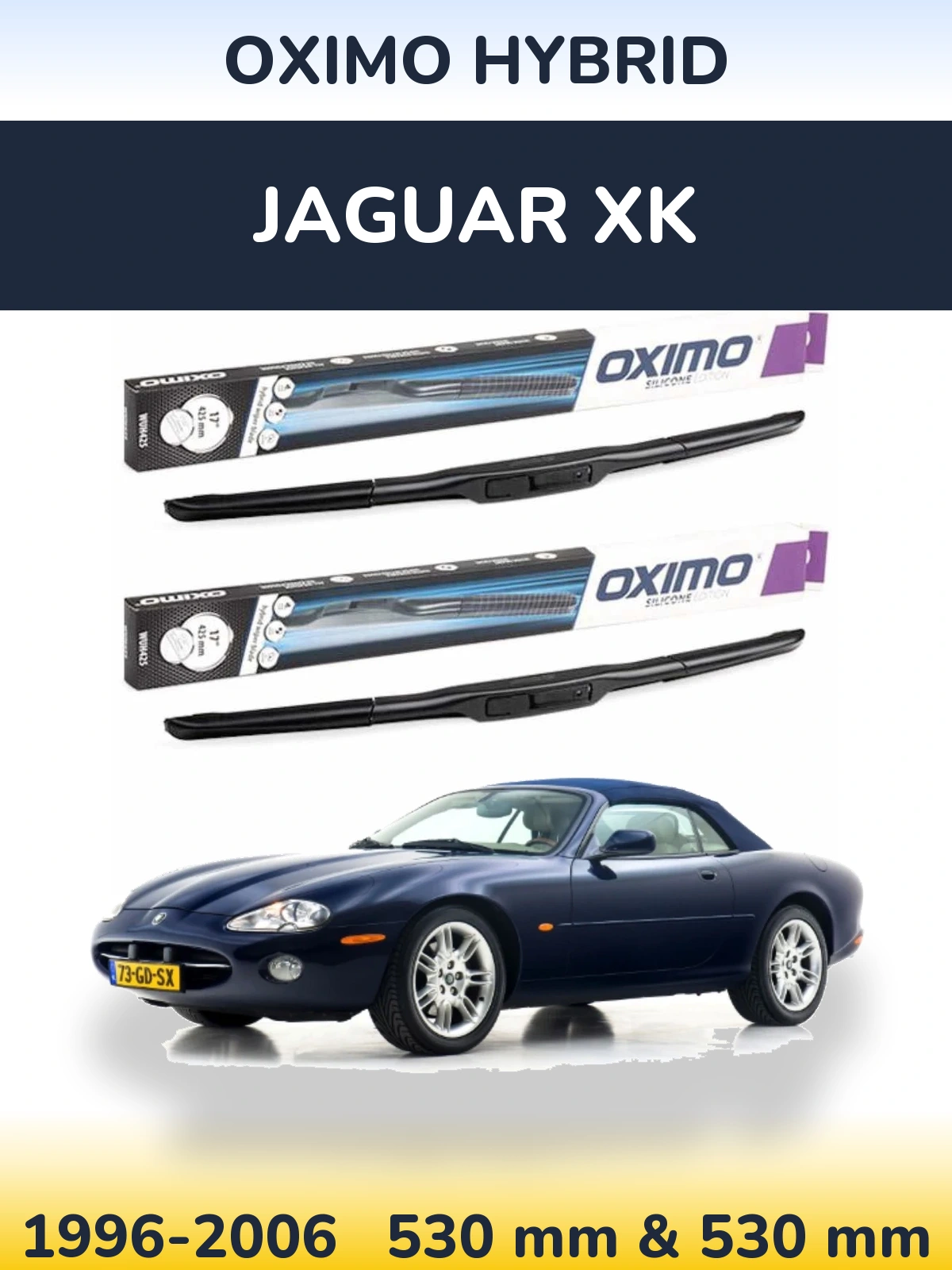 Комплект передних дворников Oximo Hybrid 530 & 530 мм для Jaguar XK 1996-2006