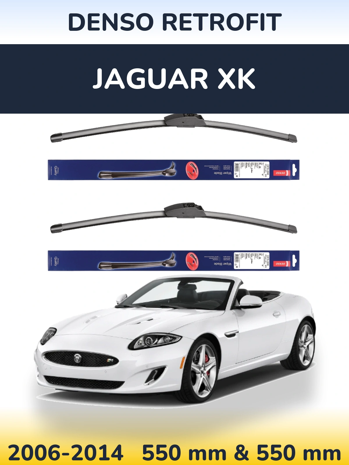 Komplet przednich wycieraczek Denso Retrofit 550 & 550 mm do Jaguar XK 2006-2014