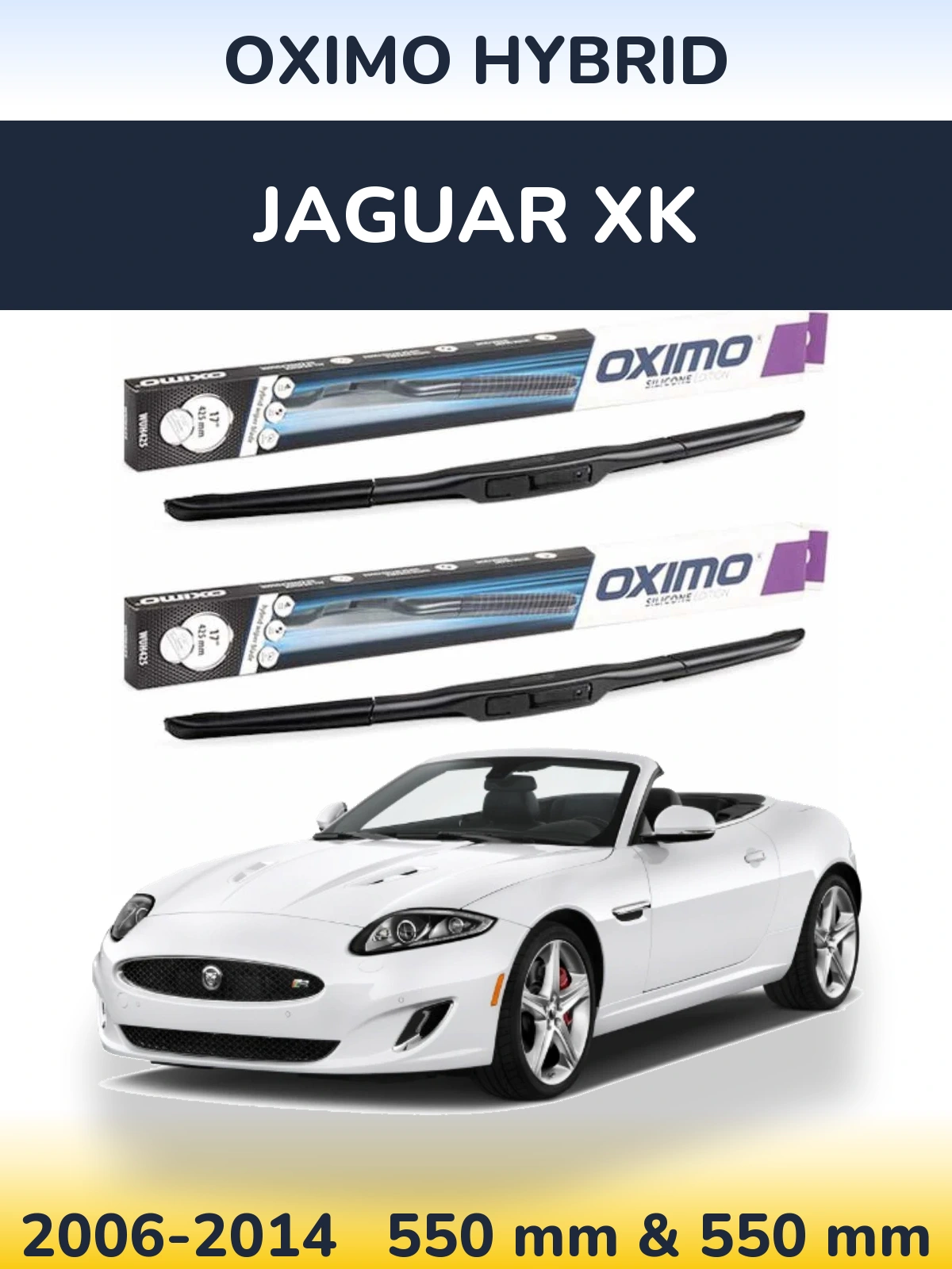 Комплект передних дворников Oximo Hybrid 550 & 550 мм для Jaguar XK 2006-2014