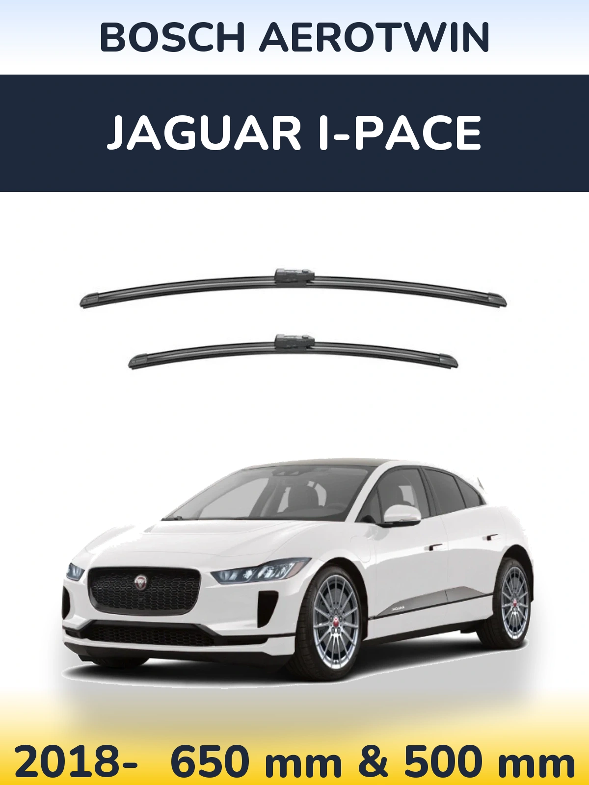 Комплект передних дворников BOSCH AeroTwin 650 & 500 мм для Jaguar I-Pace 2018-2026