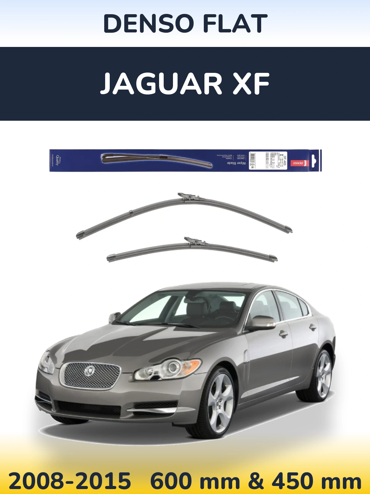 Комплект передних дворников Denso Flat 600 & 450 мм для Jaguar XF 2008-2015