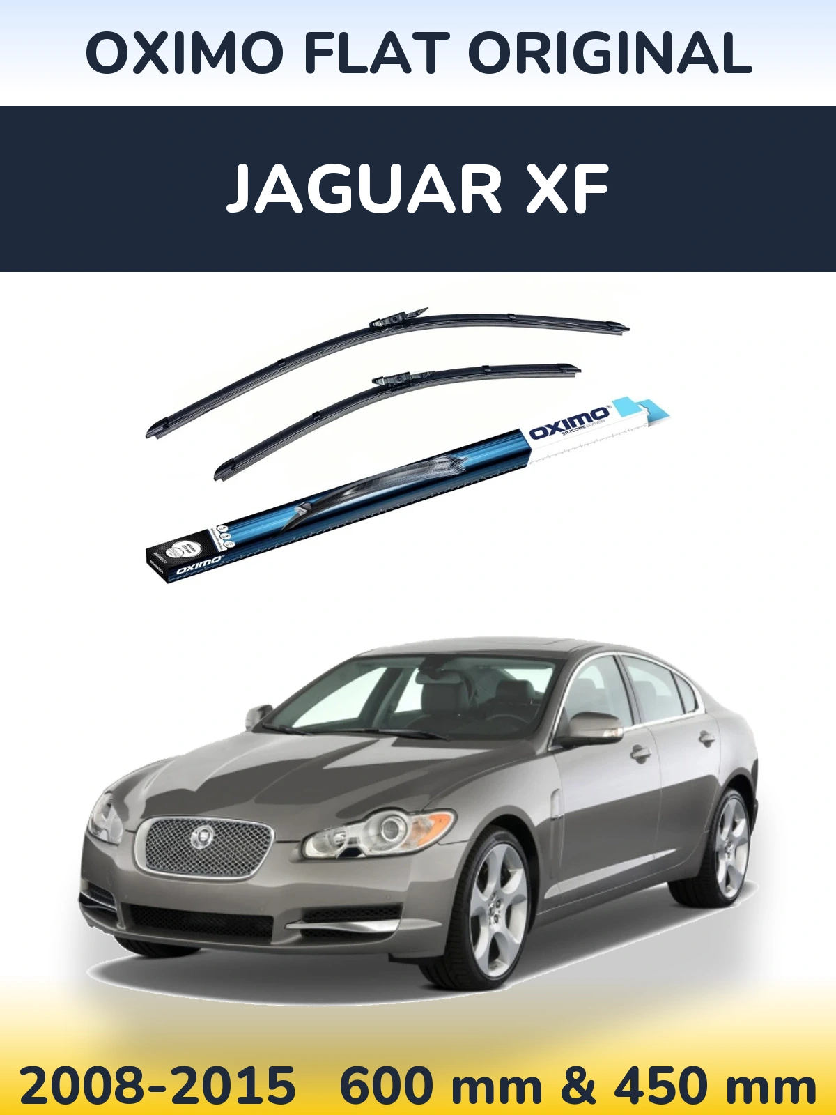 Комплект передних дворников Oximo Flat Original 600 & 450 мм для Jaguar XF 2008-2015