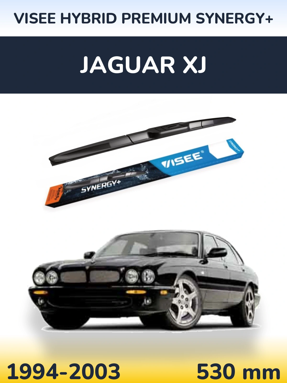 Front wiper blade VISEE HYBRID PREMIUM SYNERGY+ 530 mm for Jaguar XJ 1994-2003