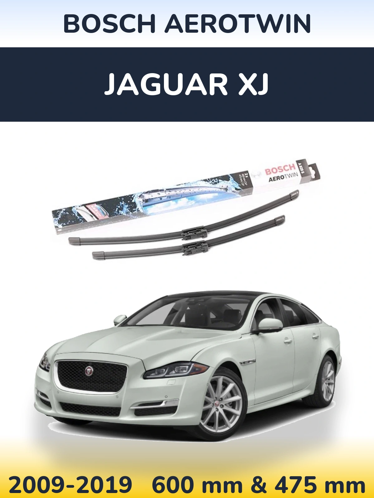 Комплект передних дворников BOSCH AeroTwin 600 & 475 мм для Jaguar XJ 2009-2019