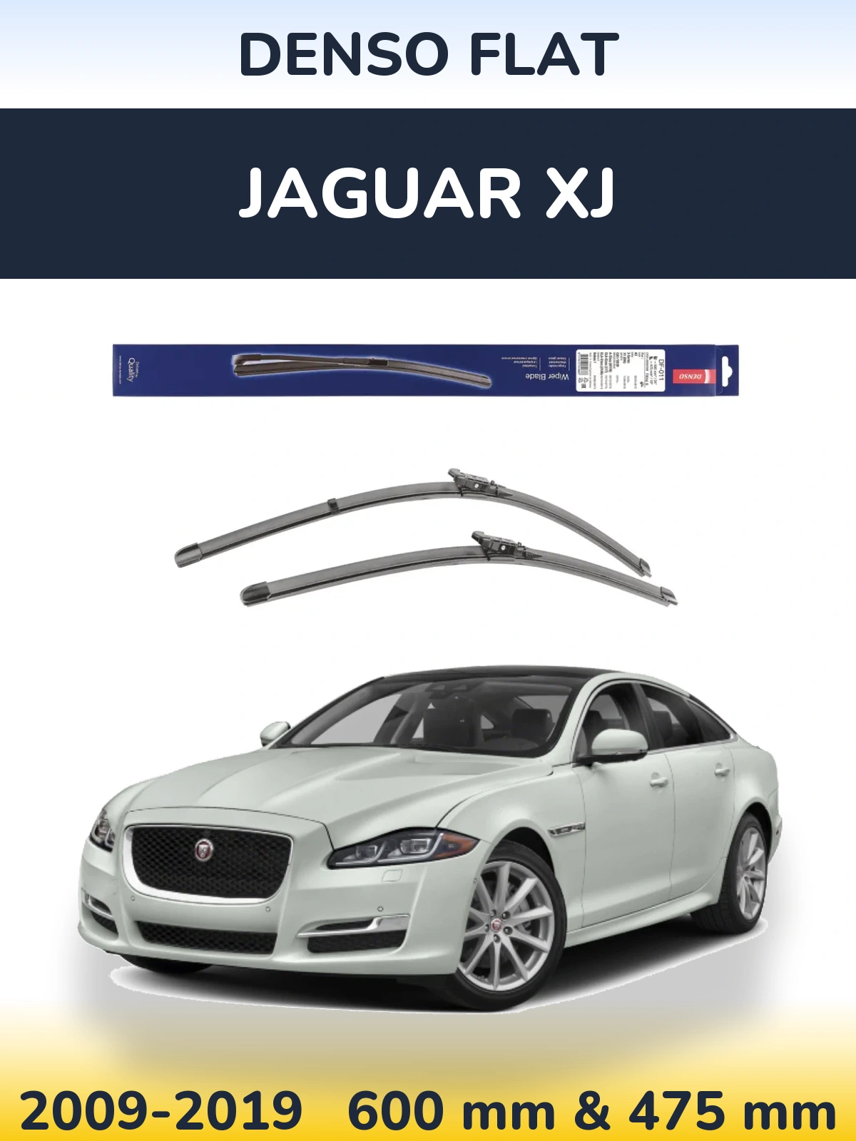 Komplet przednich wycieraczek Denso Flat 600 & 475 mm do Jaguar XJ 2009-2019