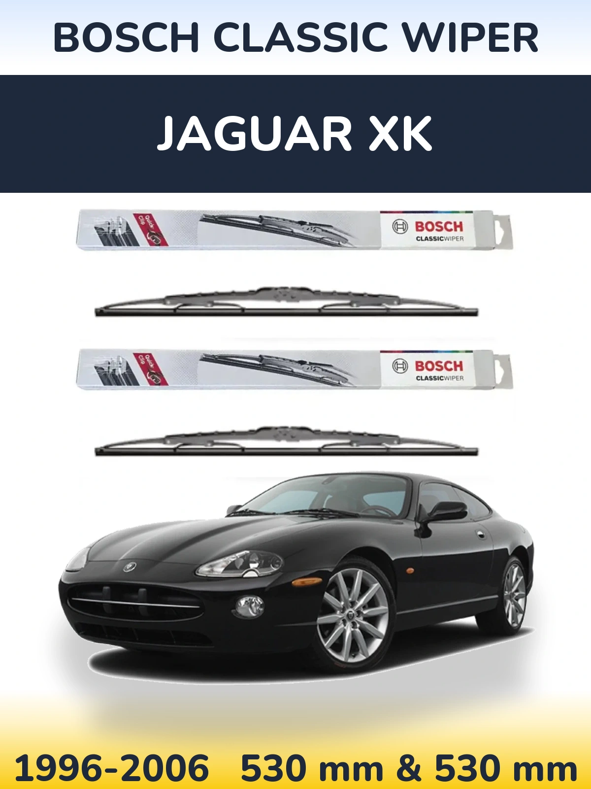 Комплект передних дворников BOSCH Classic Wiper 530 & 530 мм для Jaguar XK 1996-2006
