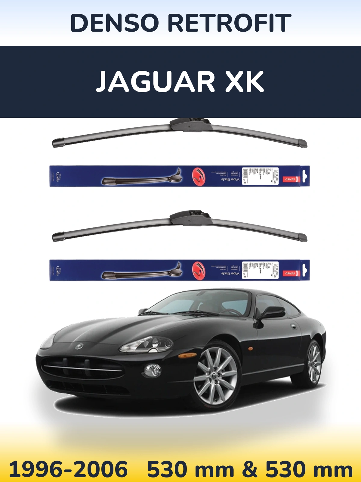 Komplet przednich wycieraczek Denso Retrofit 530 & 530 mm do Jaguar XK 1996-2006