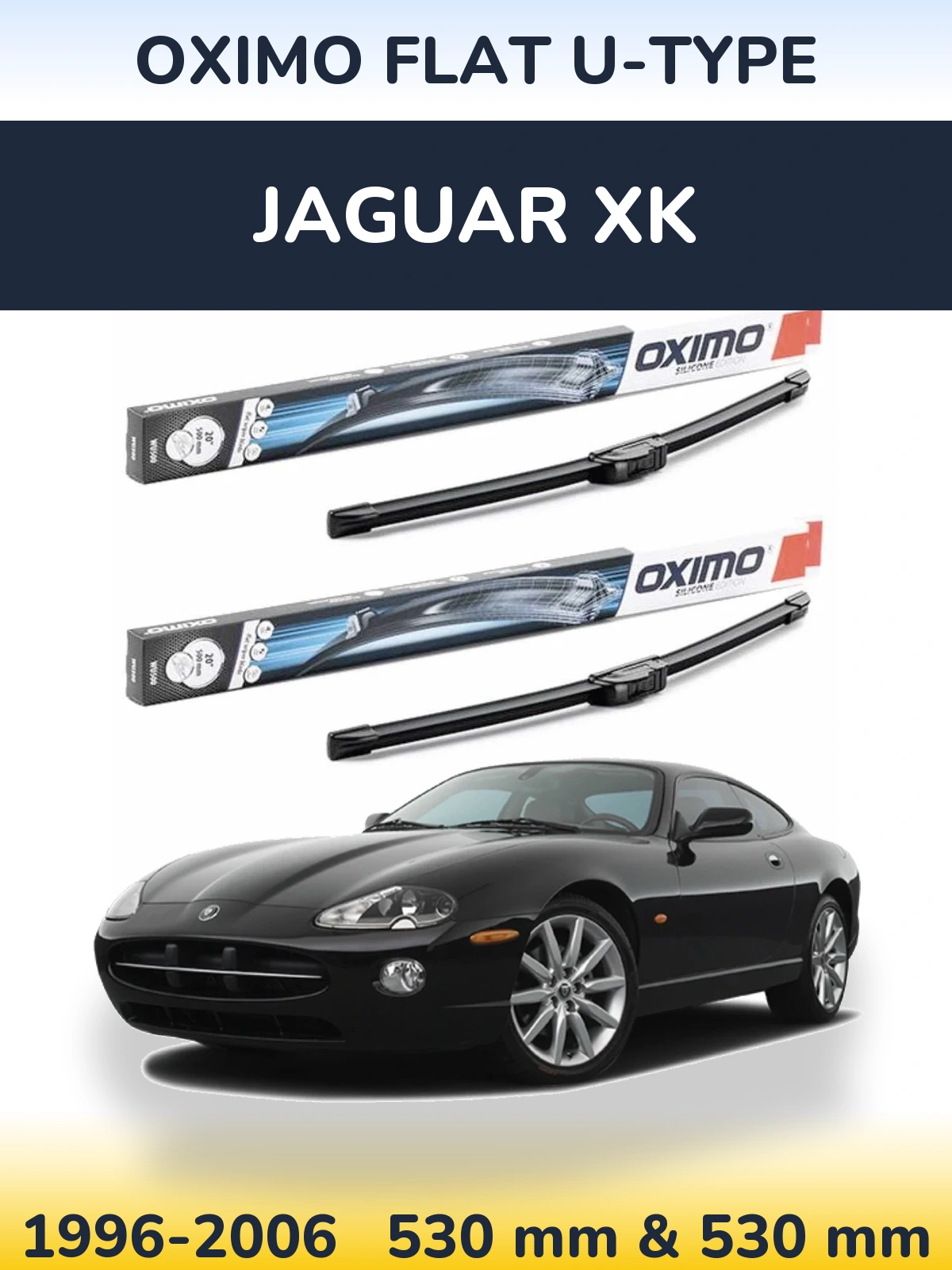 Комплект передних дворников Oximo Flat U-type 530 & 530 мм для Jaguar XK 1996-2006