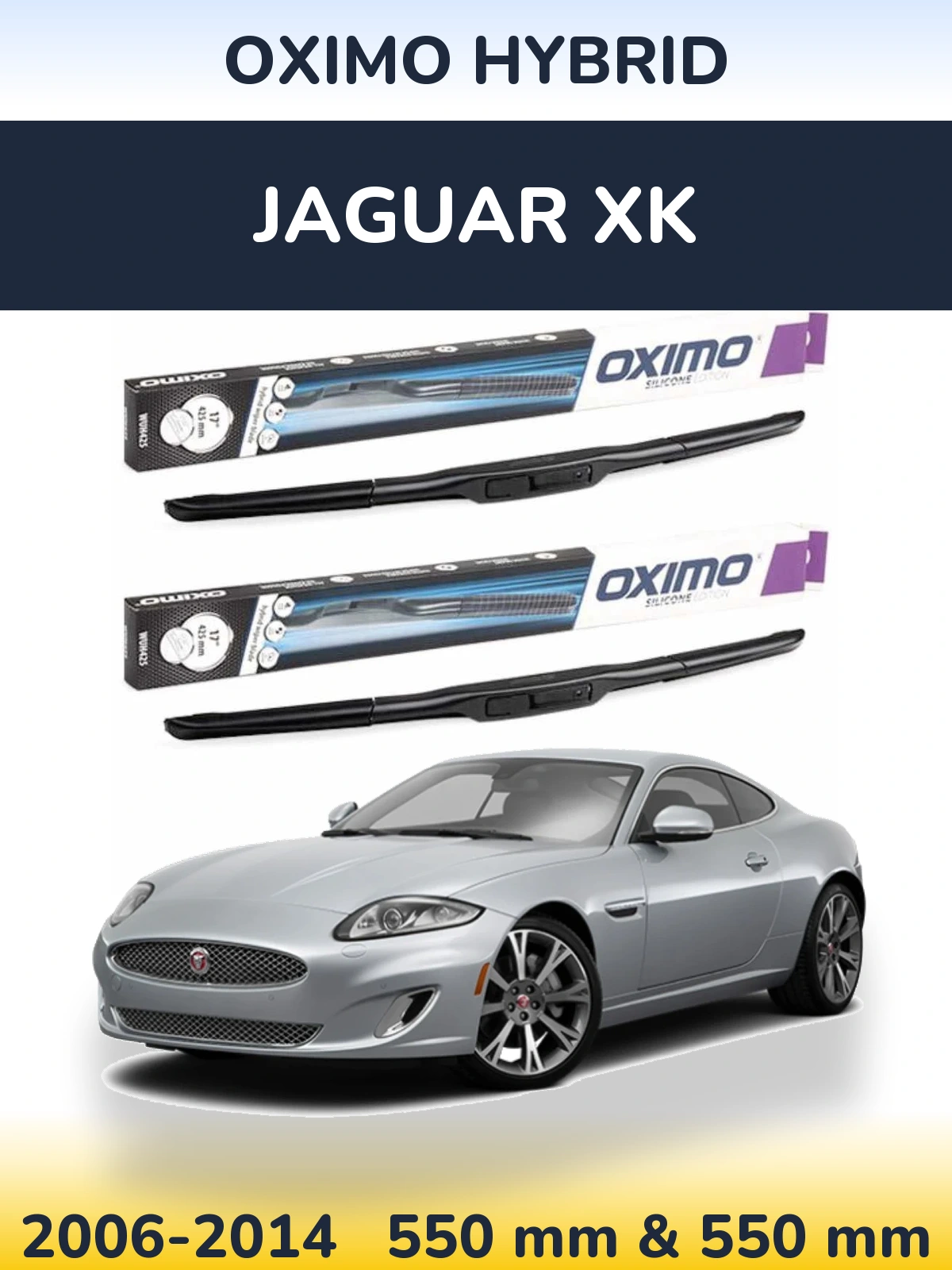 Komplet przednich wycieraczek Oximo Hybrid 550 & 550 mm do Jaguar XK 2006-2014