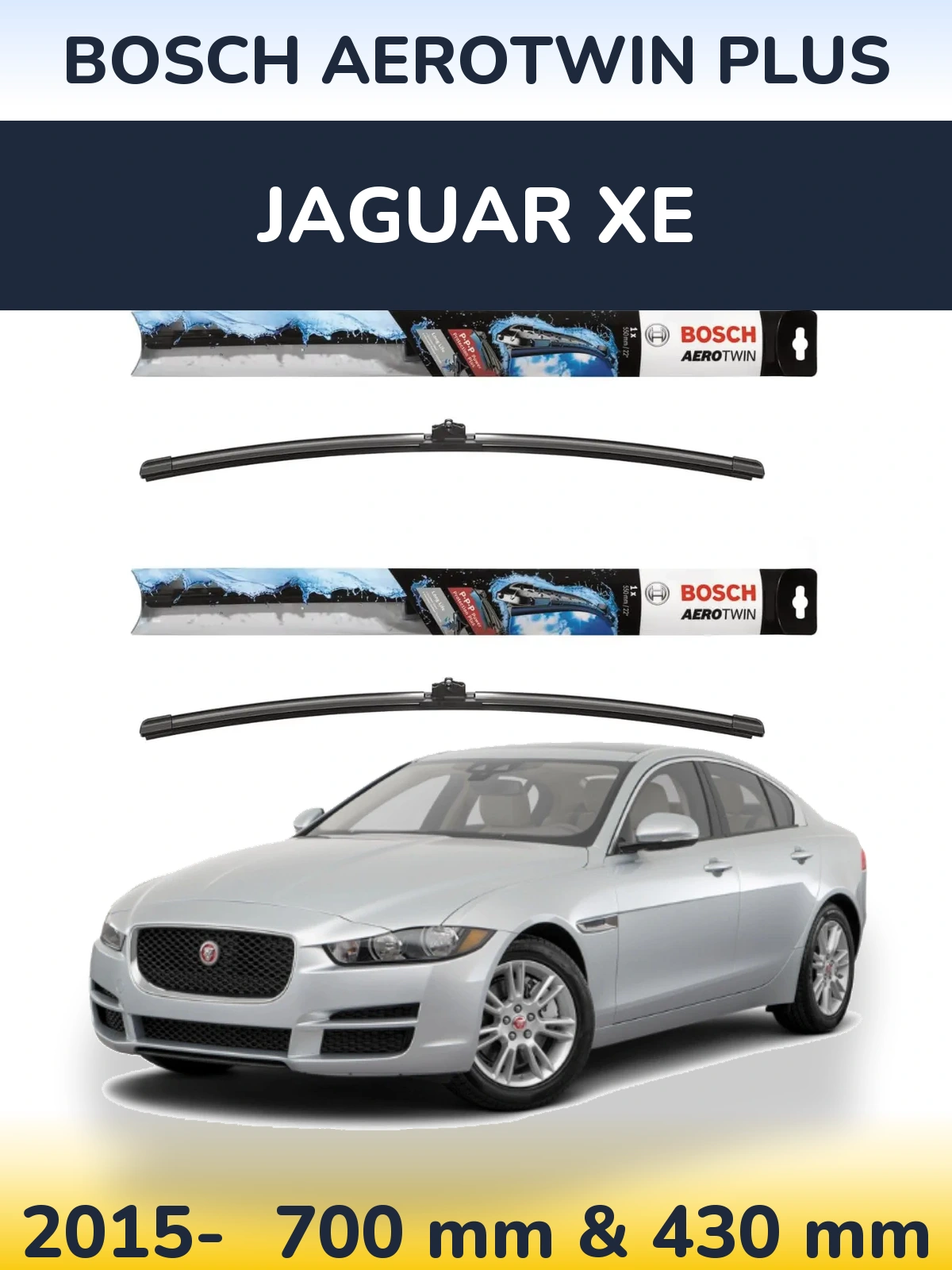 Komplet przednich wycieraczek BOSCH AeroTwin Plus 700 & 430 mm do Jaguar XE 2015-2026
