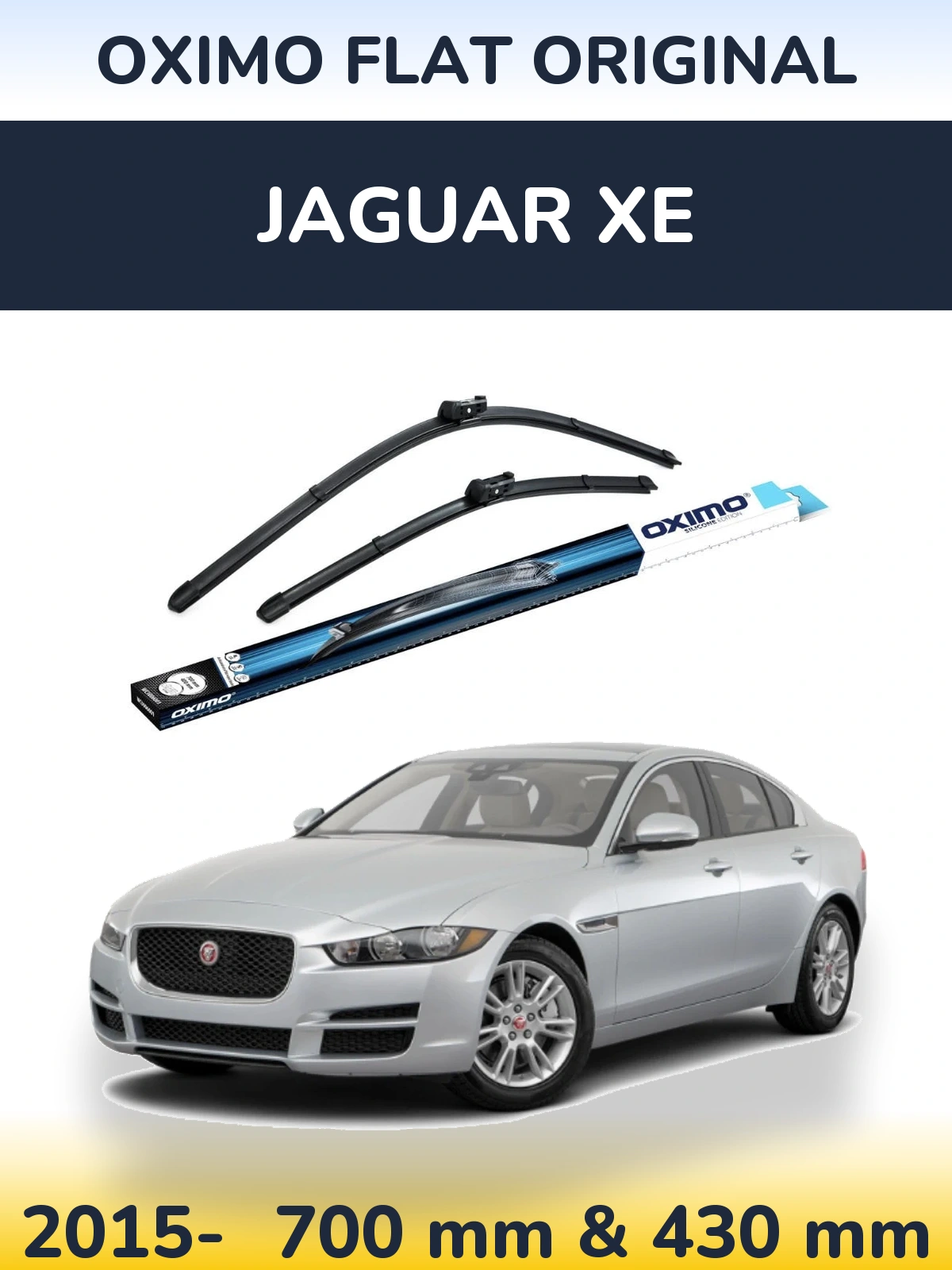 Комплект передних дворников Oximo Flat Original 700 & 430 мм для Jaguar XE 2015-2026