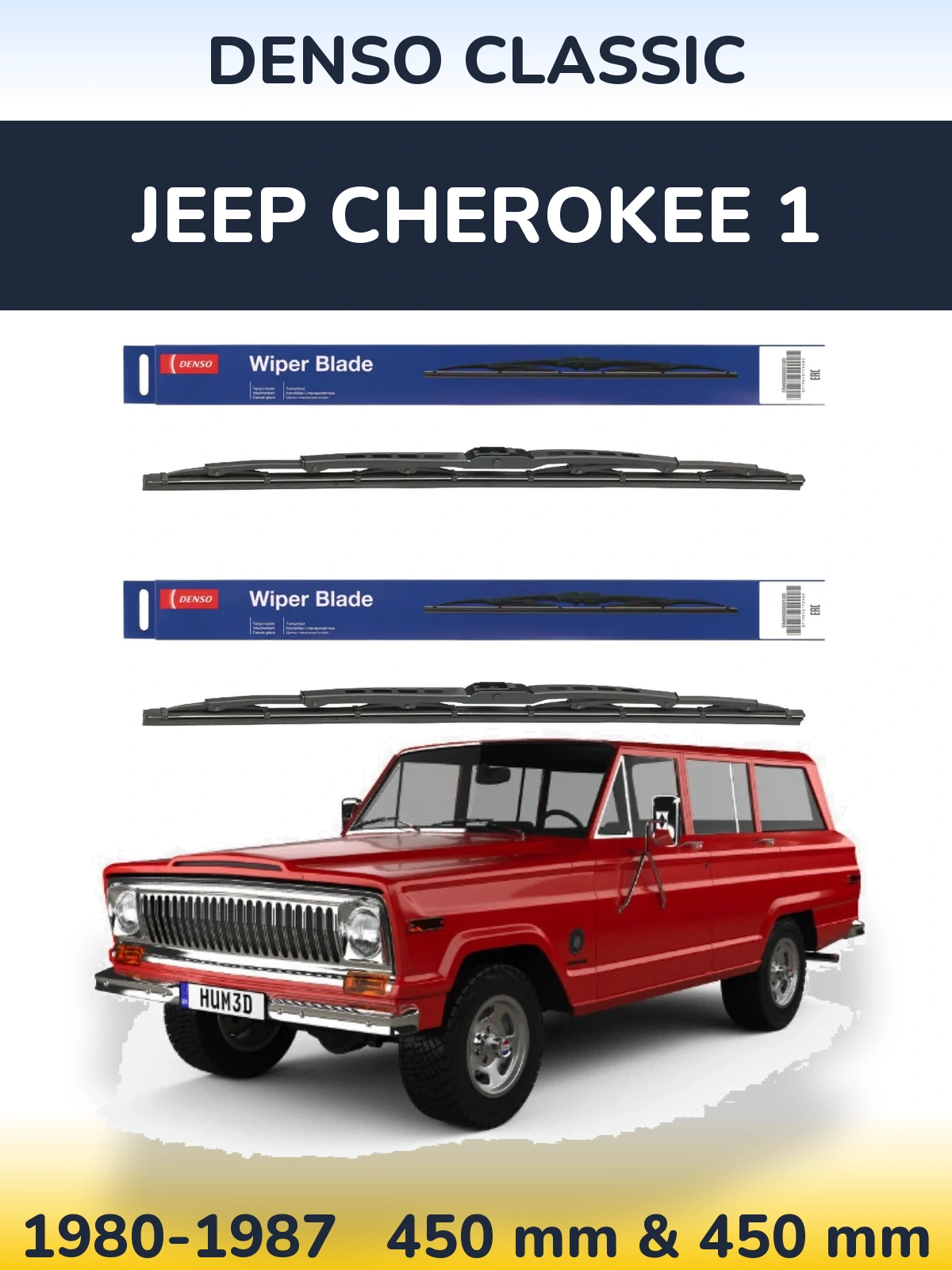 Komplet przednich wycieraczek Denso Classic 450 & 450 mm do Jeep Cherokee 1 1980-1987