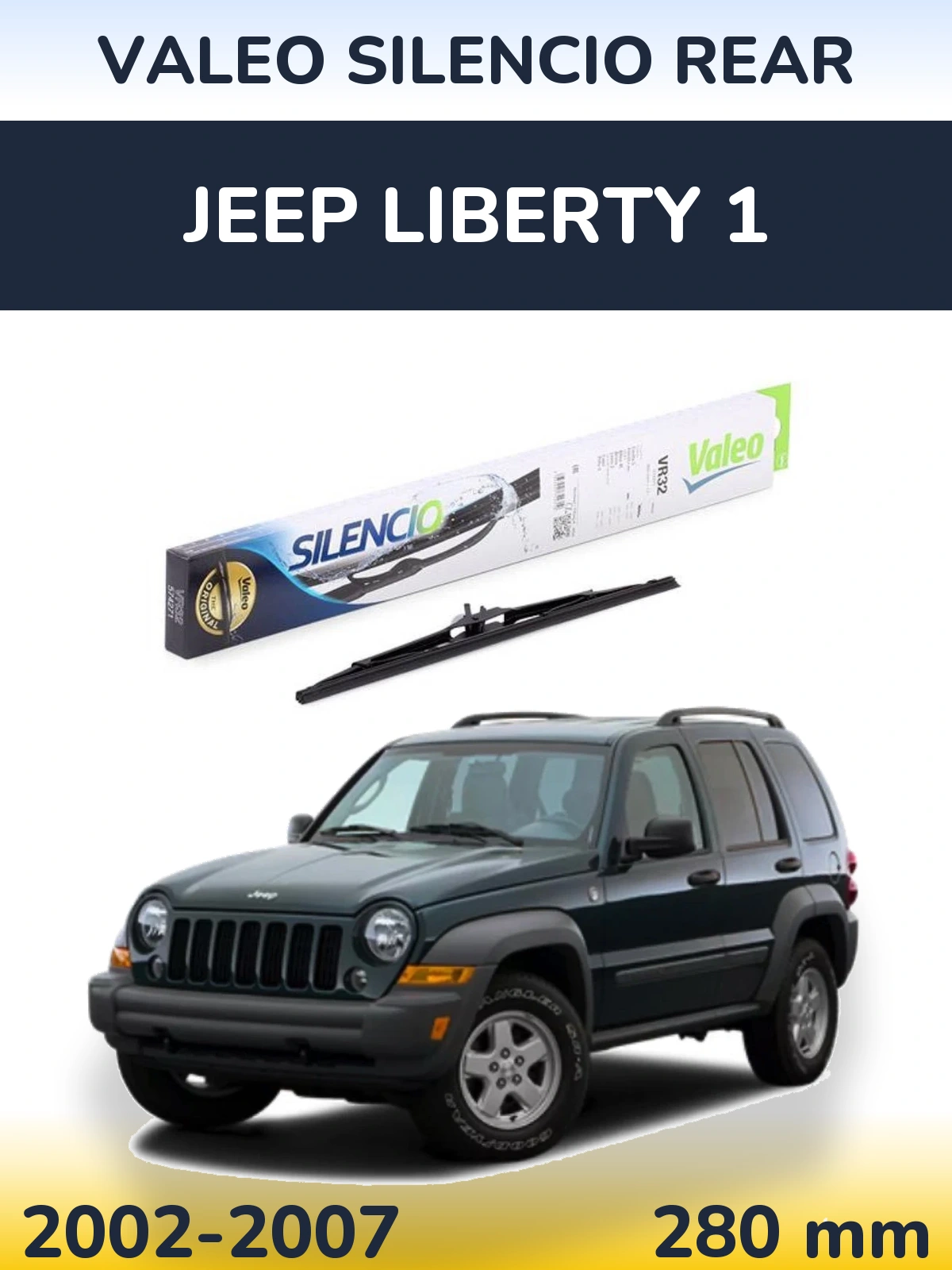 Rear wiper blade Valeo Silencio Rear 280 mm for Jeep Liberty 1 2002-2007
