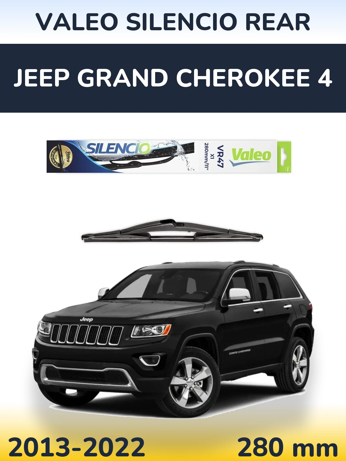 Tylna wycieraczka Valeo Silencio Rear 280 mm do Jeep Grand Cherokee 4 2013-2022