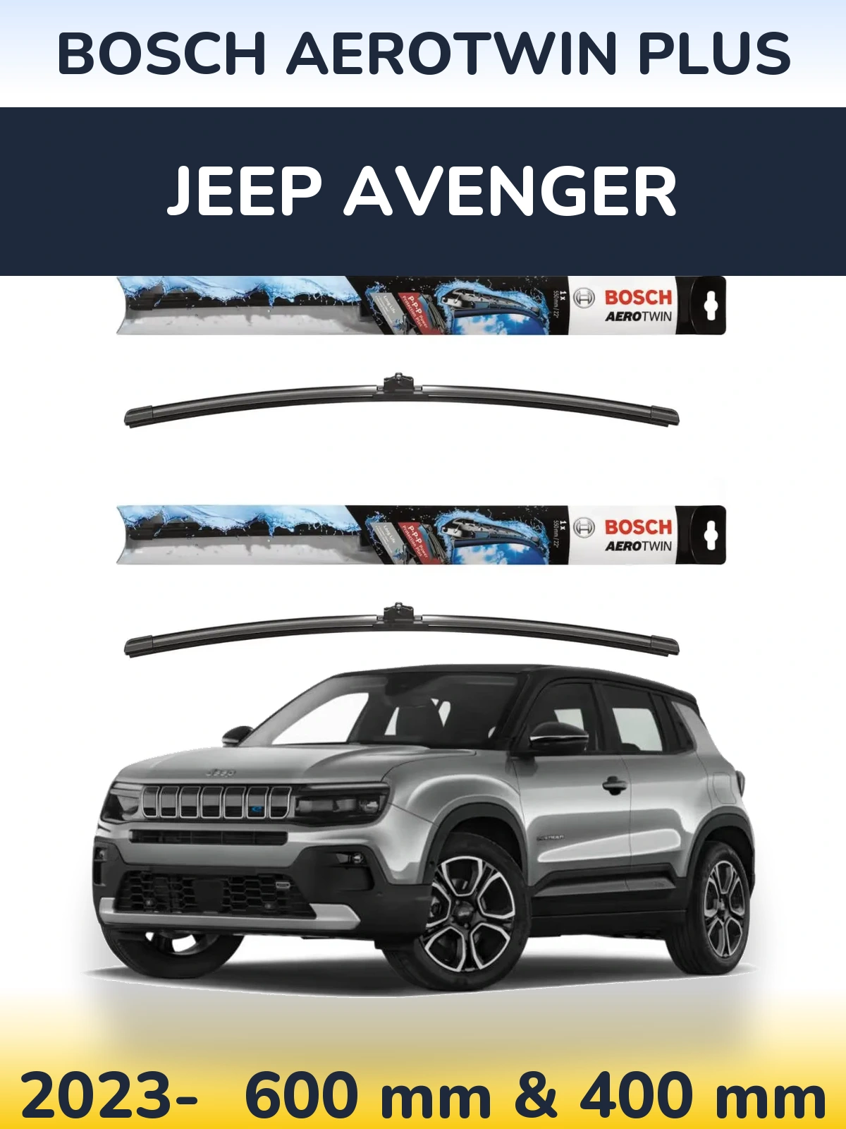 Komplet przednich wycieraczek BOSCH AeroTwin Plus 600 & 400 mm do Jeep Avenger 2023-2026