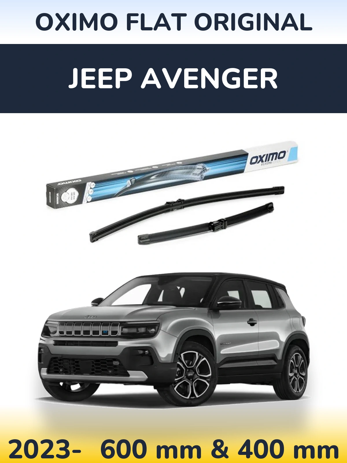 Комплект передних дворников Oximo Flat Original 600 & 400 мм для Jeep Avenger 2023-2026