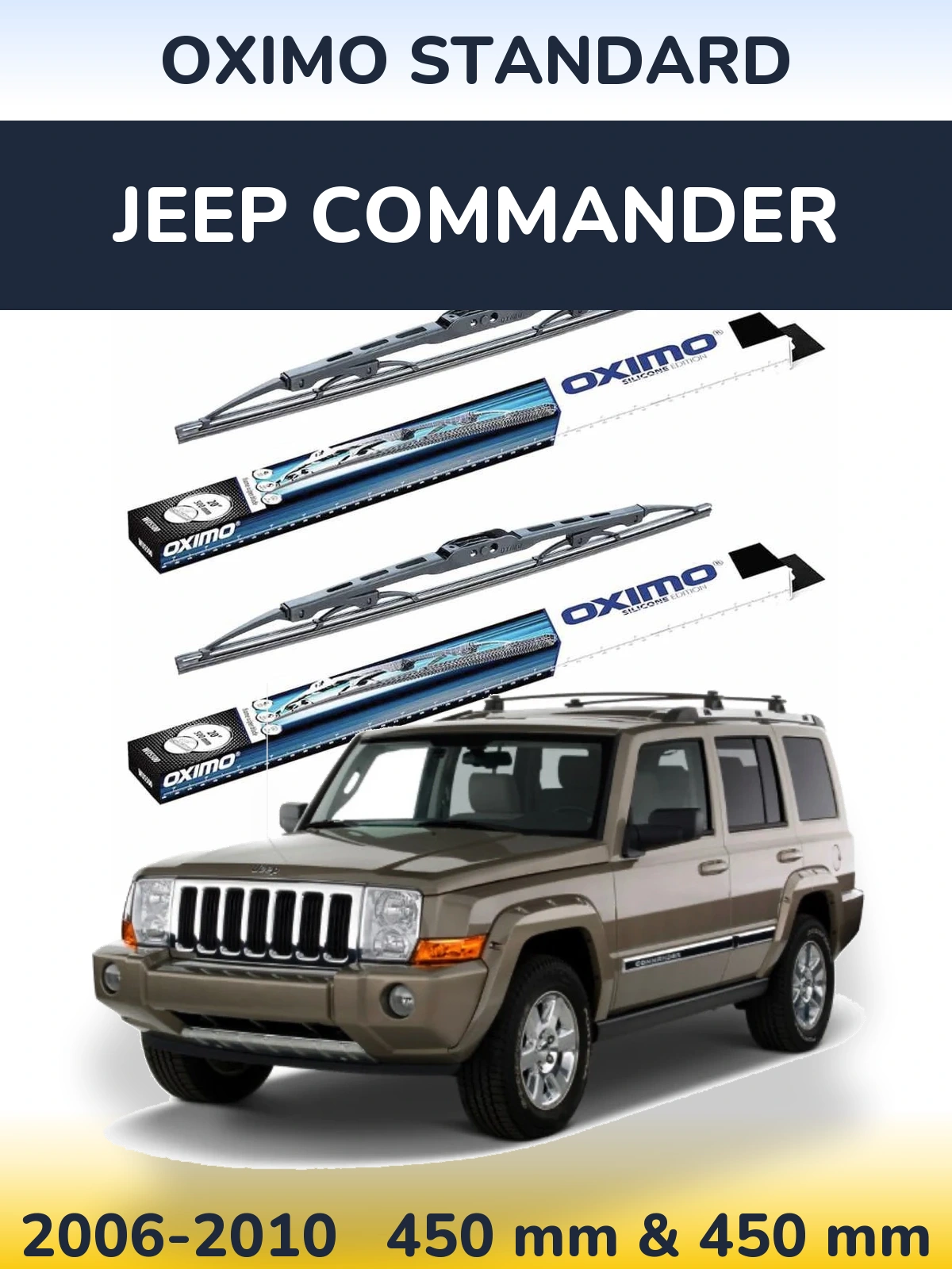 Komplet przednich wycieraczek Oximo Standard 450 & 450 mm do Jeep Commander 2006-2010