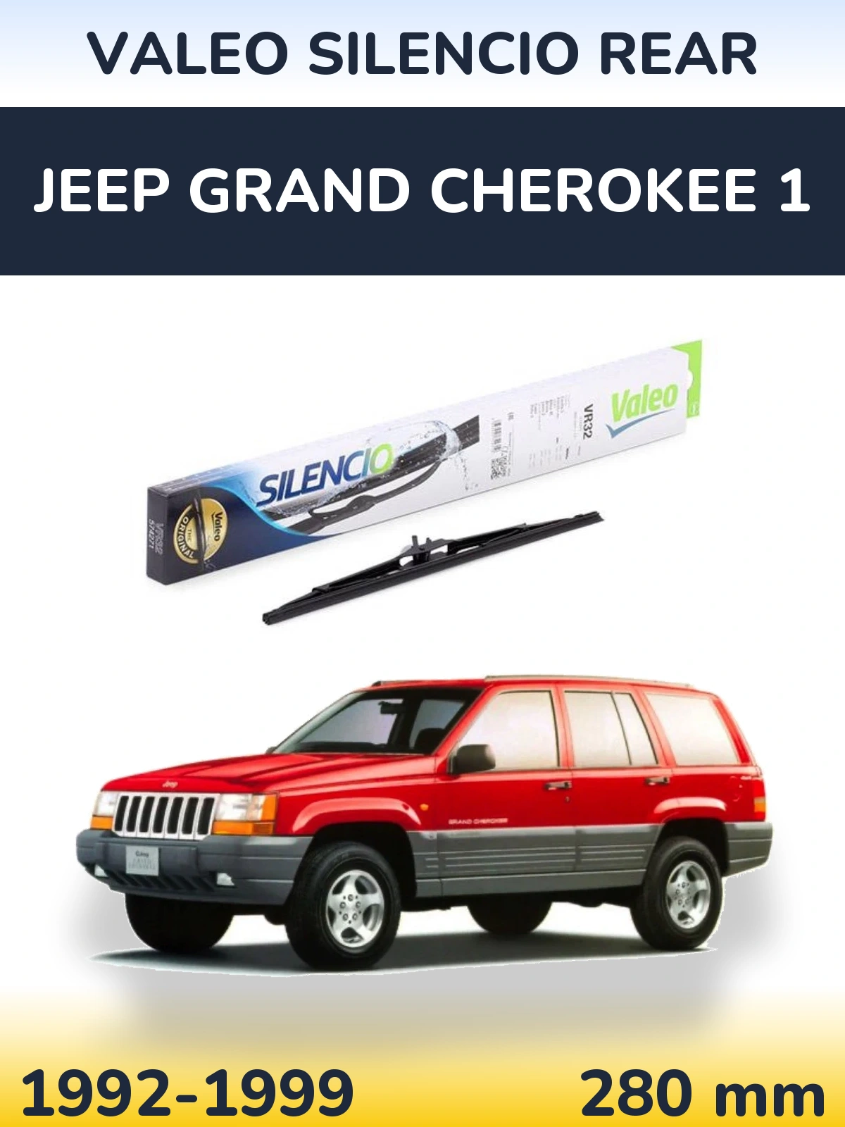 Задний дворник Valeo Silencio Rear 280 мм для Jeep Grand Cherokee 1 1992-1999