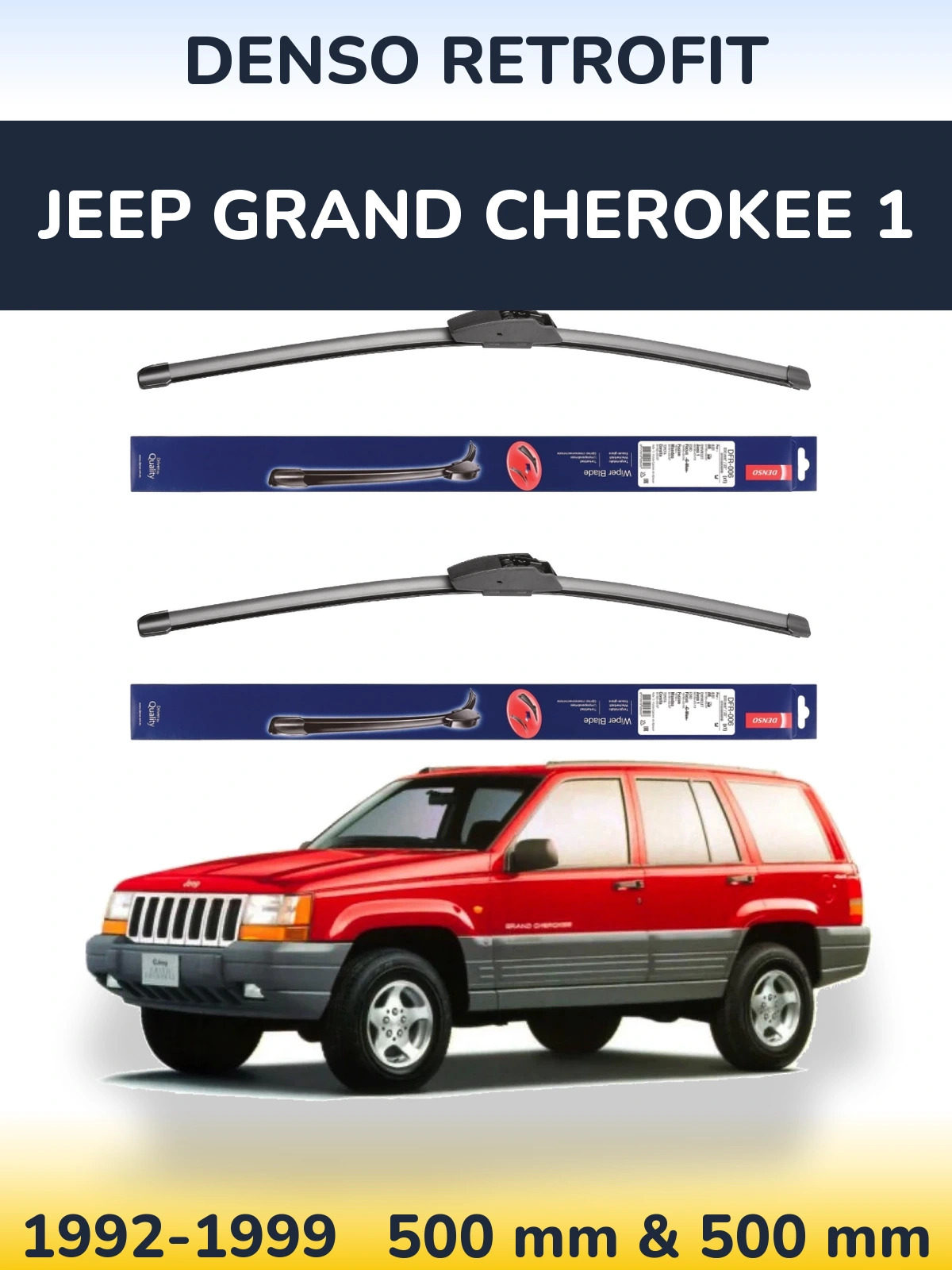 Комплект передних дворников Denso Retrofit 500 & 500 мм для Jeep Grand Cherokee 1 1992-1999