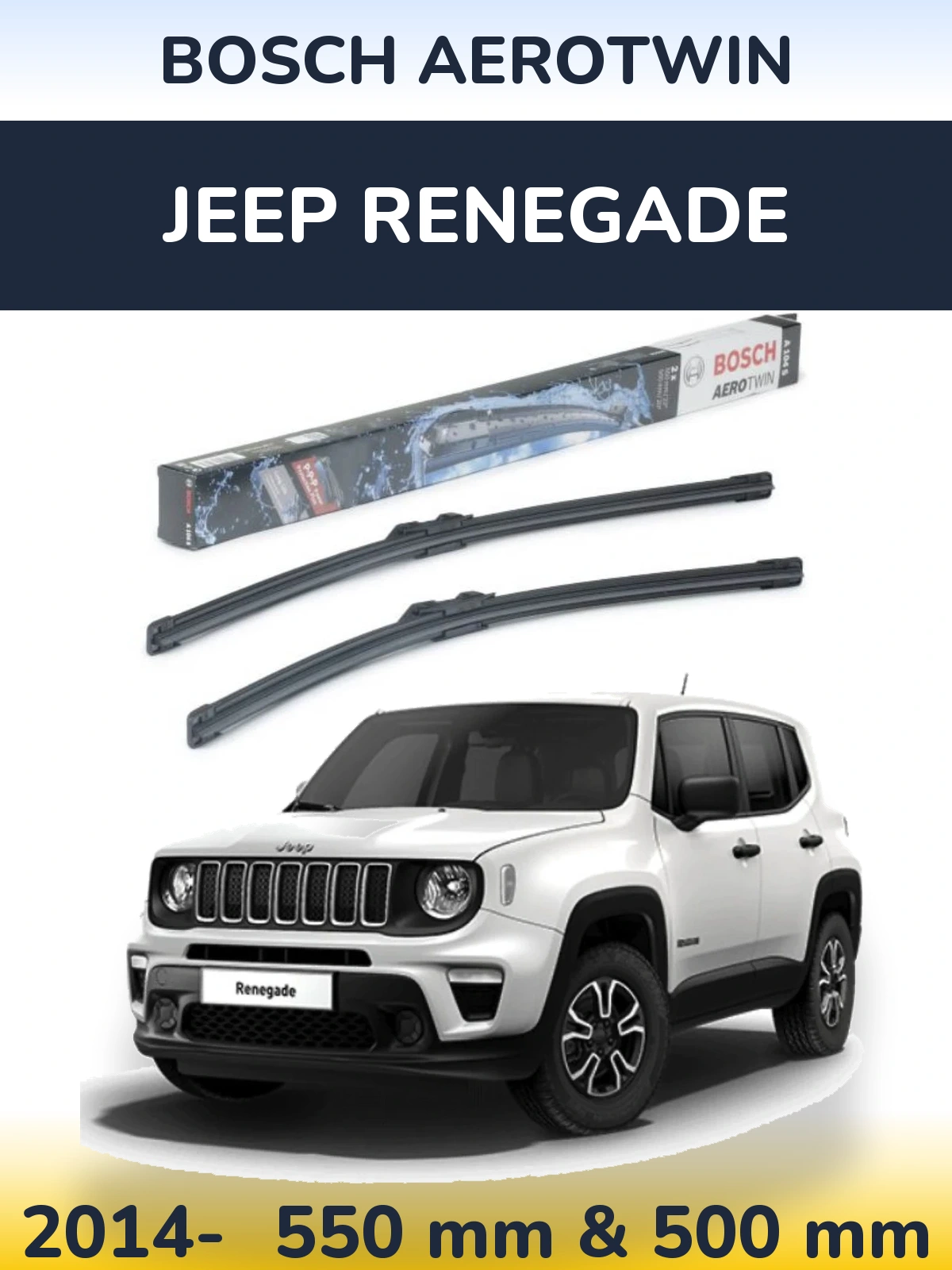 Komplet przednich wycieraczek BOSCH AeroTwin 550 & 500 mm do Jeep Renegade 2014-2026