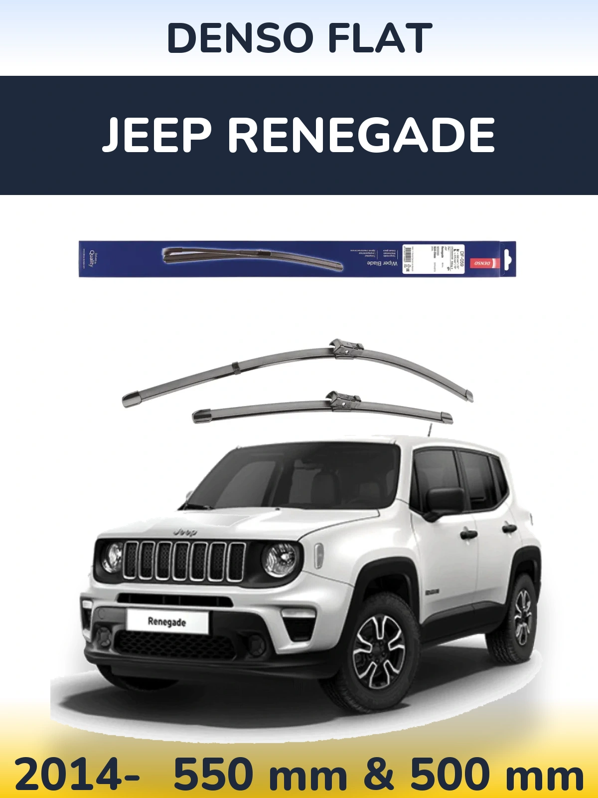 Komplet przednich wycieraczek Denso Flat 550 & 475 mm do Jeep Renegade 2014-2026