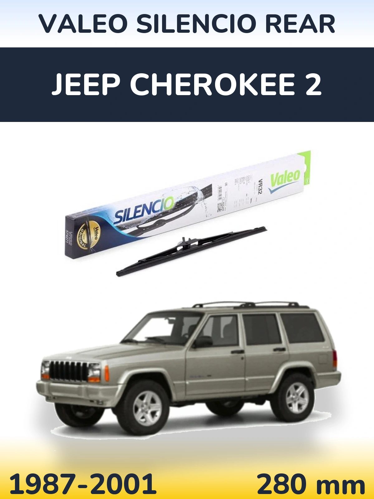 Rear wiper blade Valeo Silencio Rear 280 mm for Jeep Cherokee 2 1987-2001