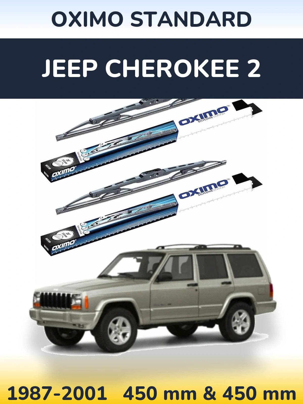 Komplet przednich wycieraczek Oximo Standard 450 & 450 mm do Jeep Cherokee 2 1987-2001