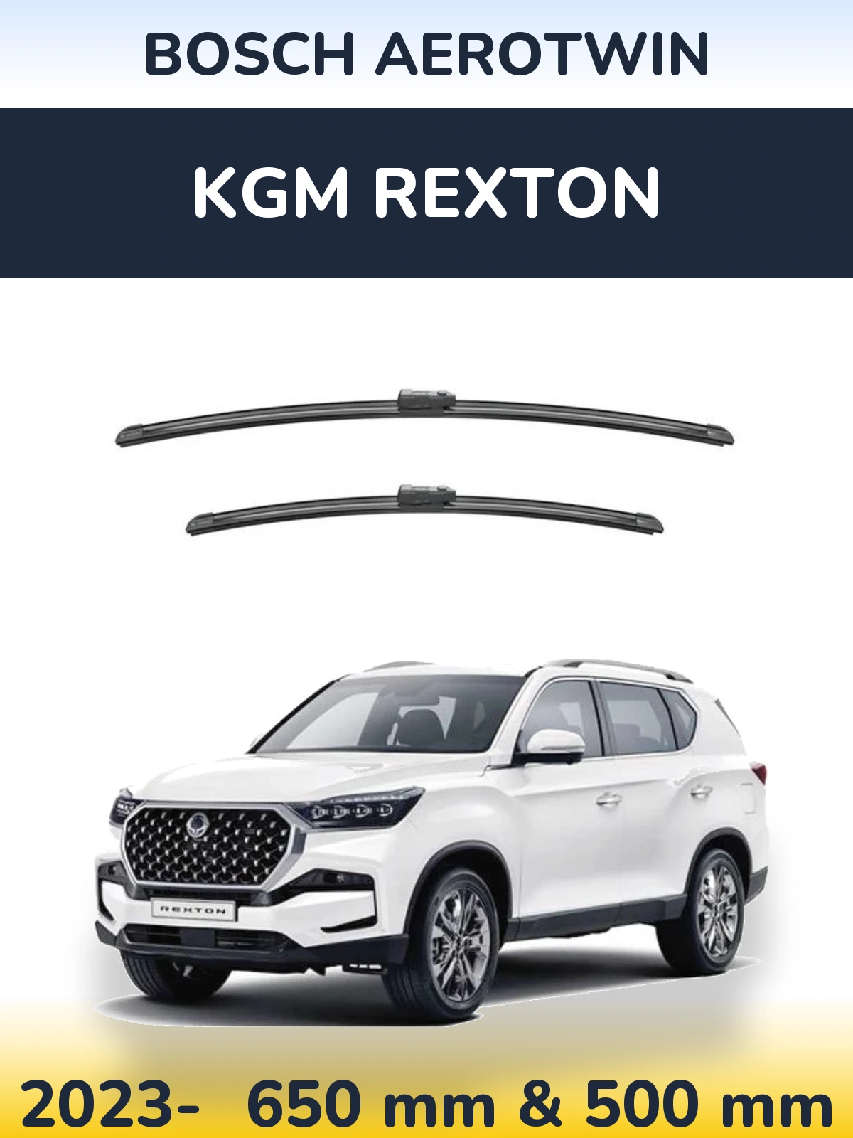 Komplet przednich wycieraczek BOSCH AeroTwin 650 & 500 mm do KGM Rexton 2023-2026