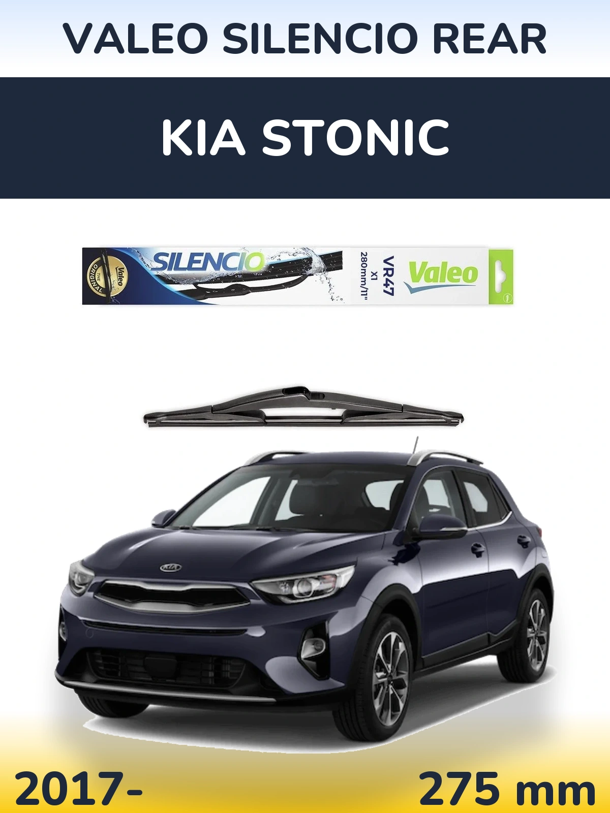 Rear wiper blade Valeo Silencio Rear 280 mm for KIA Stonic 2017-2026