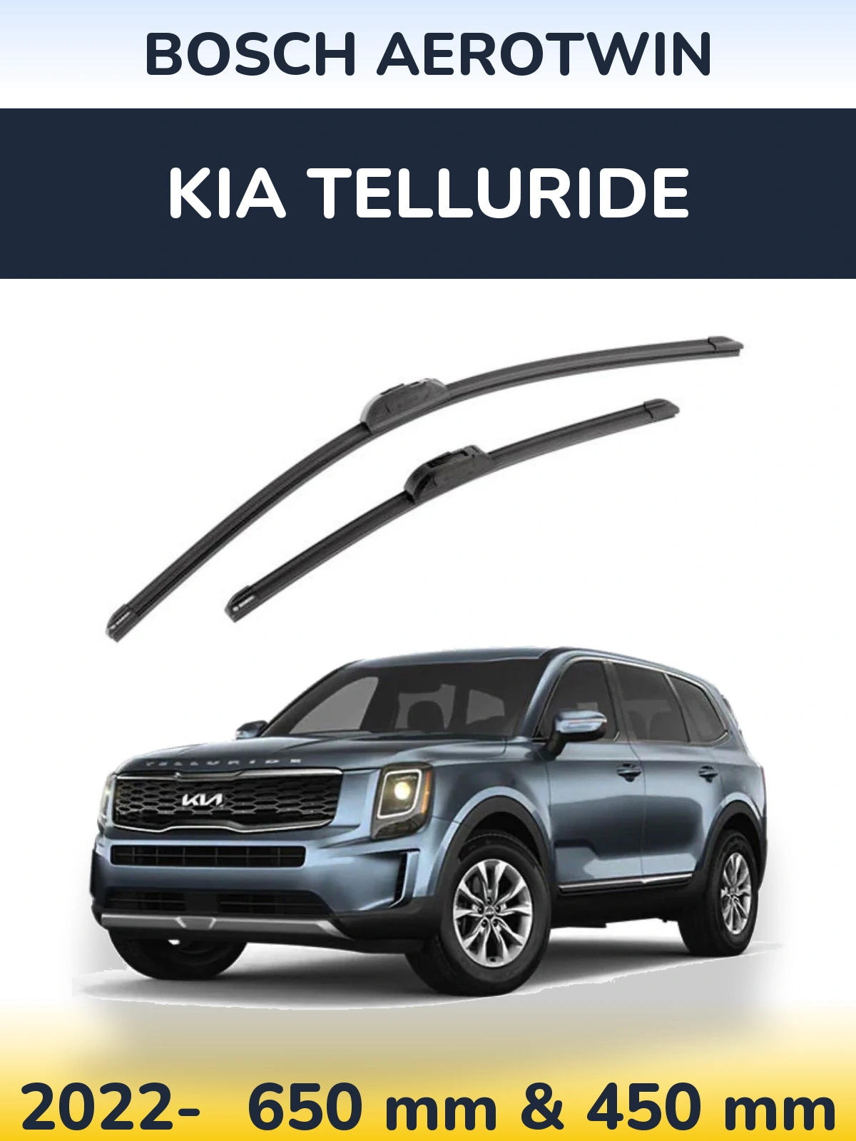 Komplet przednich wycieraczek BOSCH AeroTwin 650 & 450 mm do KIA Telluride 2022-2026