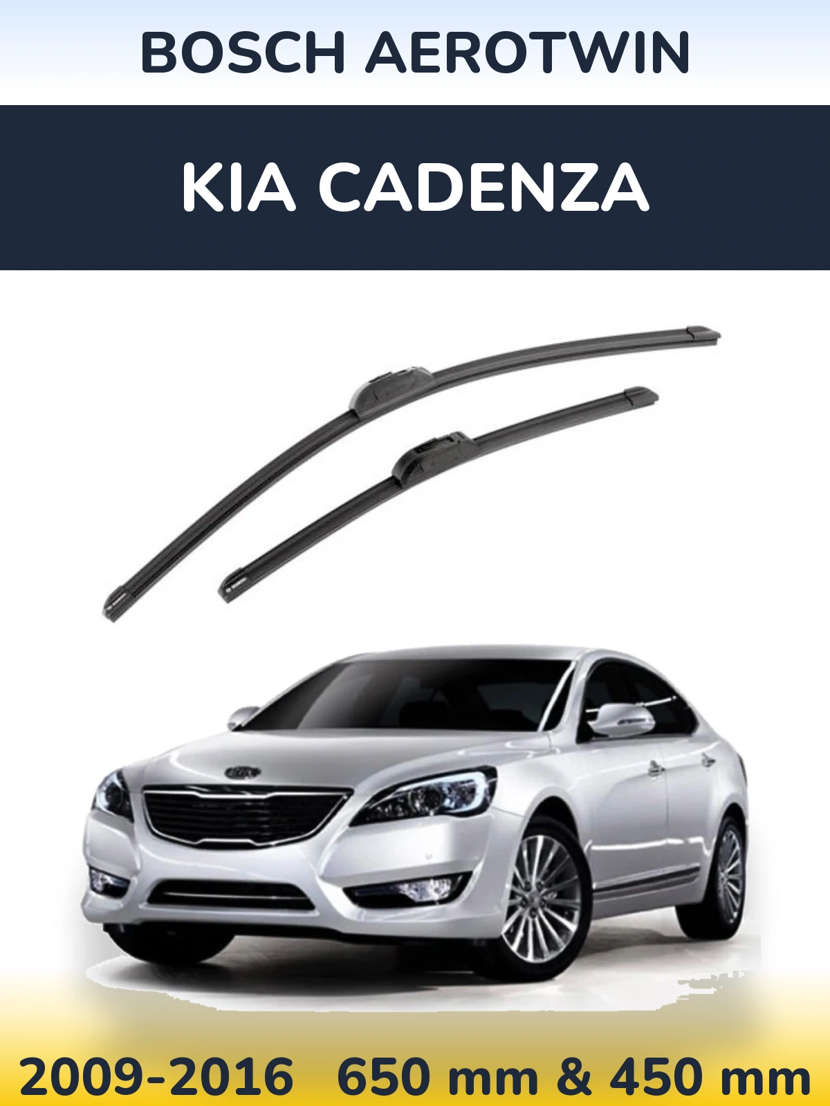 Комплект передних дворников BOSCH AeroTwin 650 & 450 мм для KIA Cadenza 2009-2016