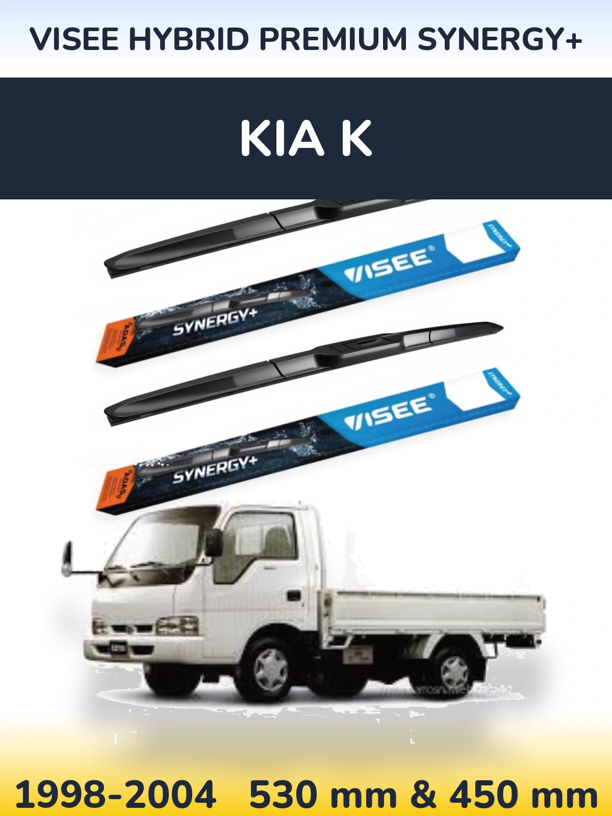 Komplet przednich wycieraczek VISEE HYBRID PREMIUM SYNERGY+ 530 & 450 mm do KIA K 1998-2004