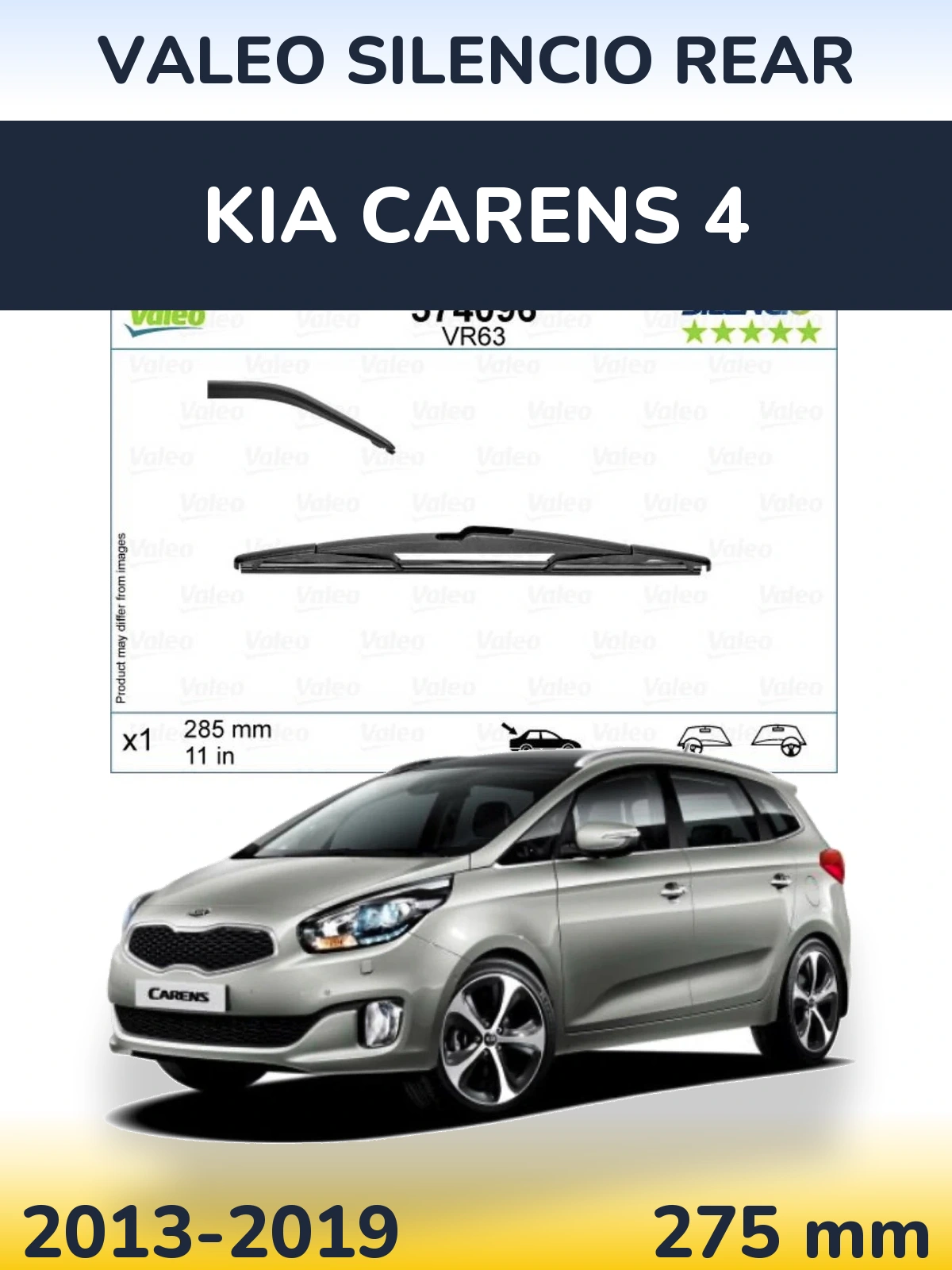 Задний дворник Valeo Silencio Rear 285 мм для KIA Carens 4 2013-2019