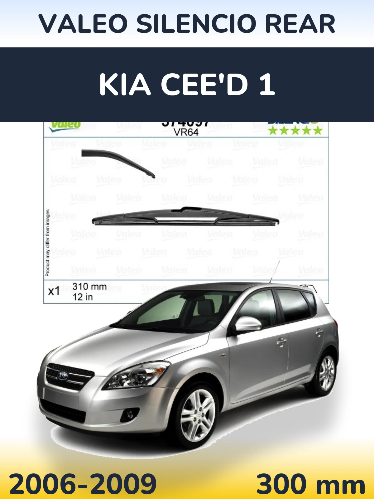 Rear wiper blade Valeo Silencio Rear 310 mm for KIA Cee'd 1 2006-2009