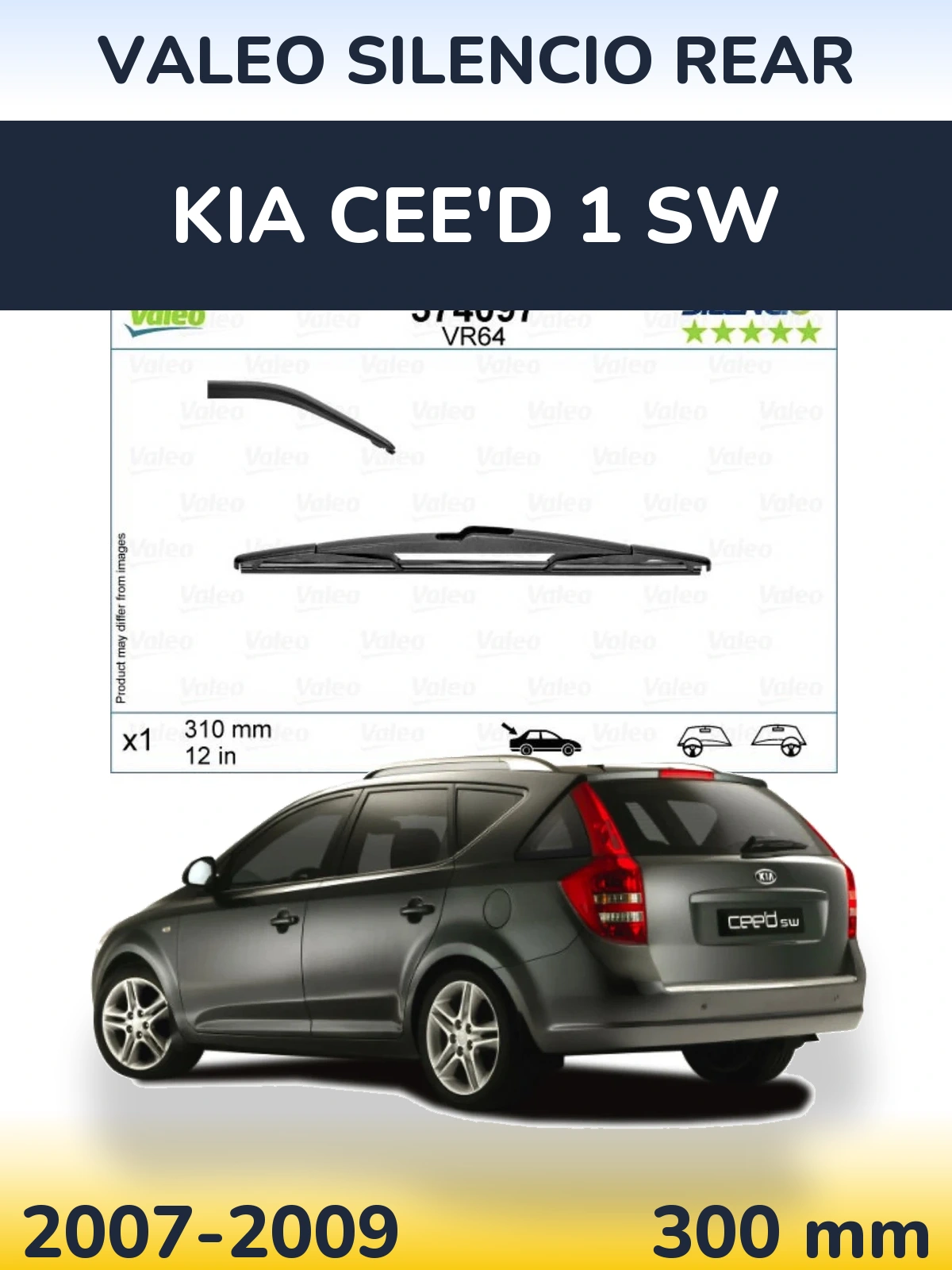 Rear wiper blade Valeo Silencio Rear 310 mm for KIA Cee'd 1 SW 2007-2009