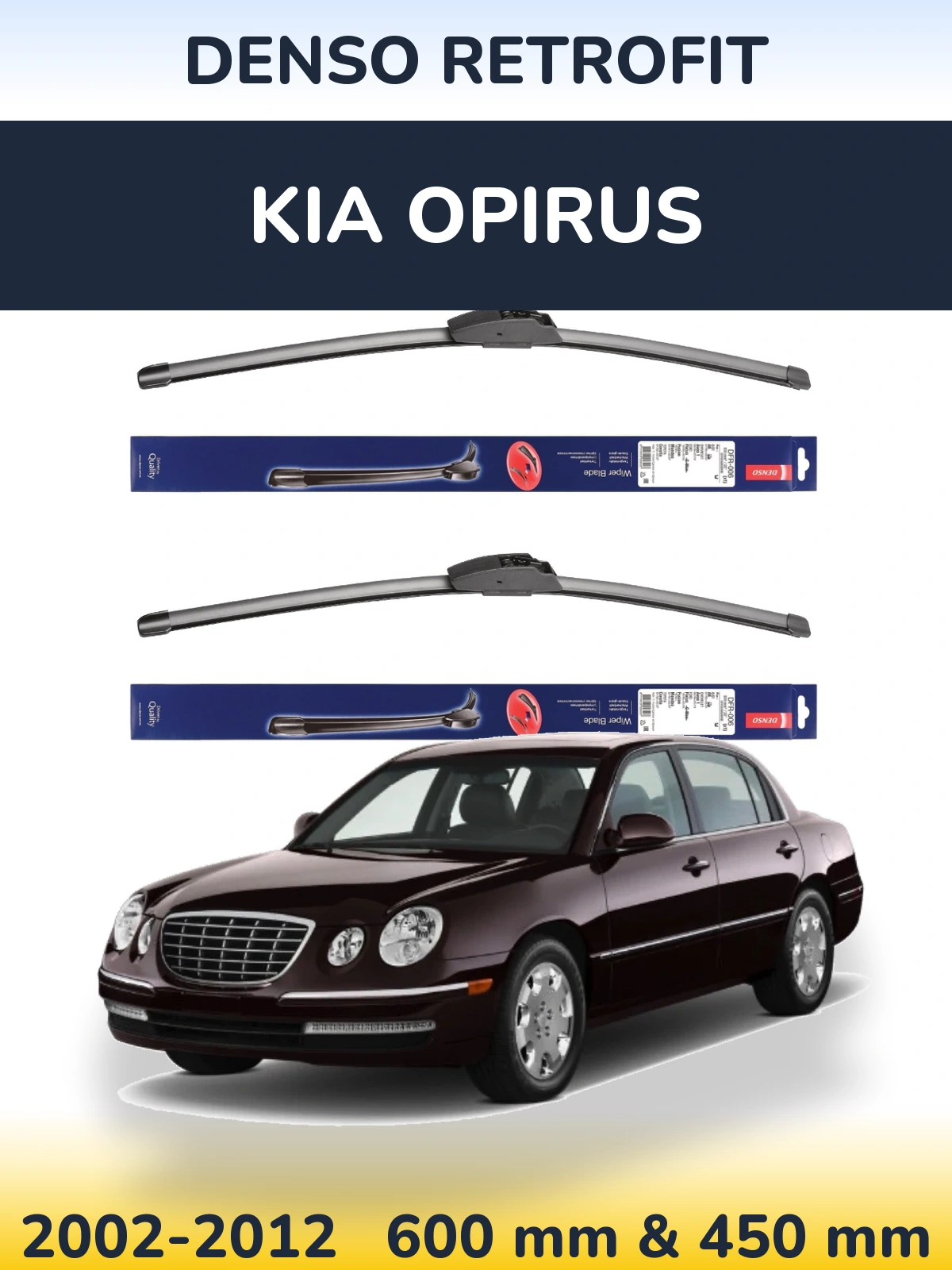 Комплект передних дворников Denso Retrofit 600 & 450 мм для KIA Opirus 2002-2012