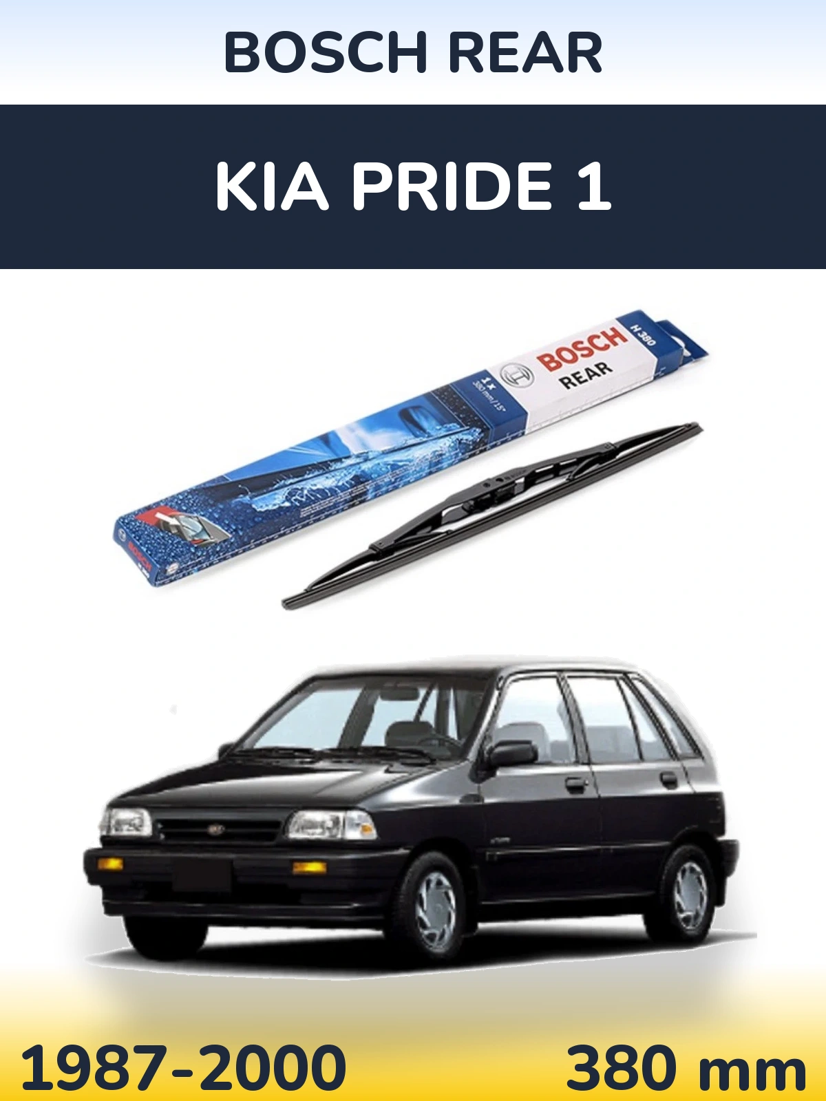 Rear wiper blade BOSCH Rear 380 mm for KIA Pride 1 1987-2000