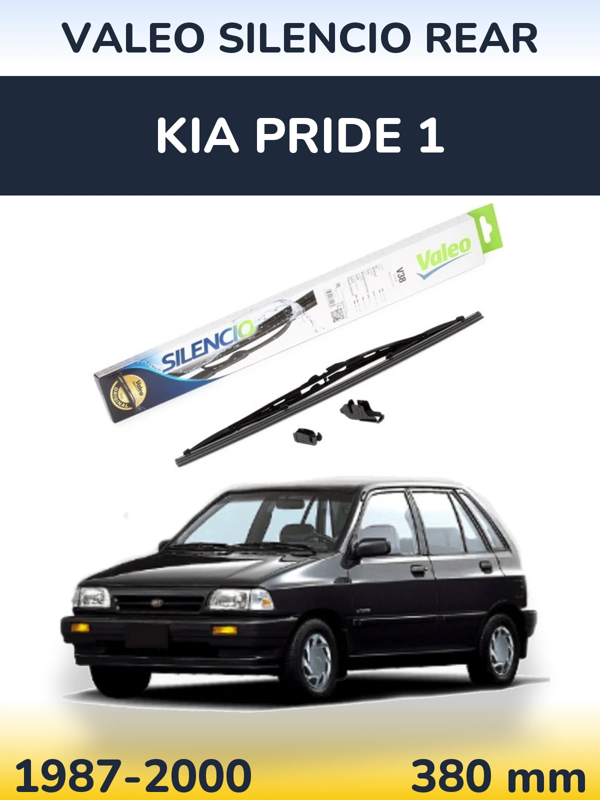 Rear wiper blade Valeo Silencio Rear 380 mm for KIA Pride 1 1987-2000