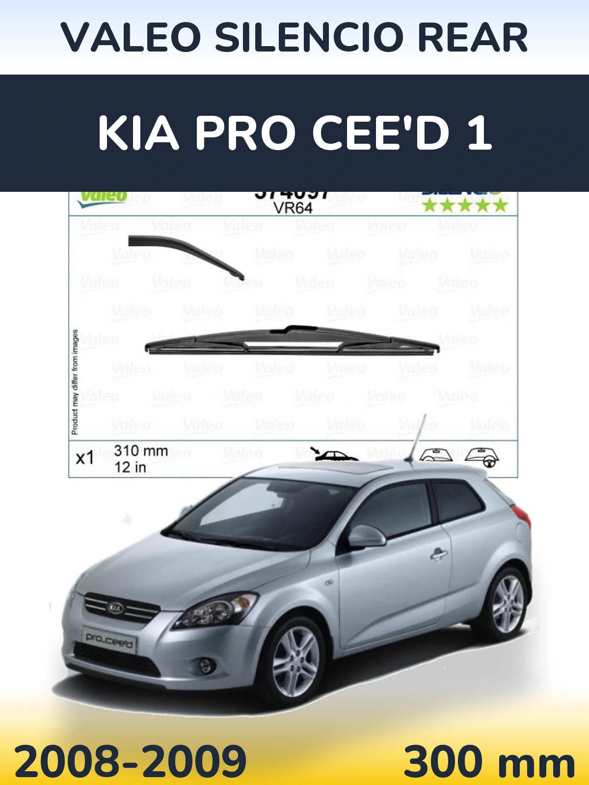 Rear wiper blade Valeo Silencio Rear 310 mm for KIA Pro Cee'd 1 2008-2009