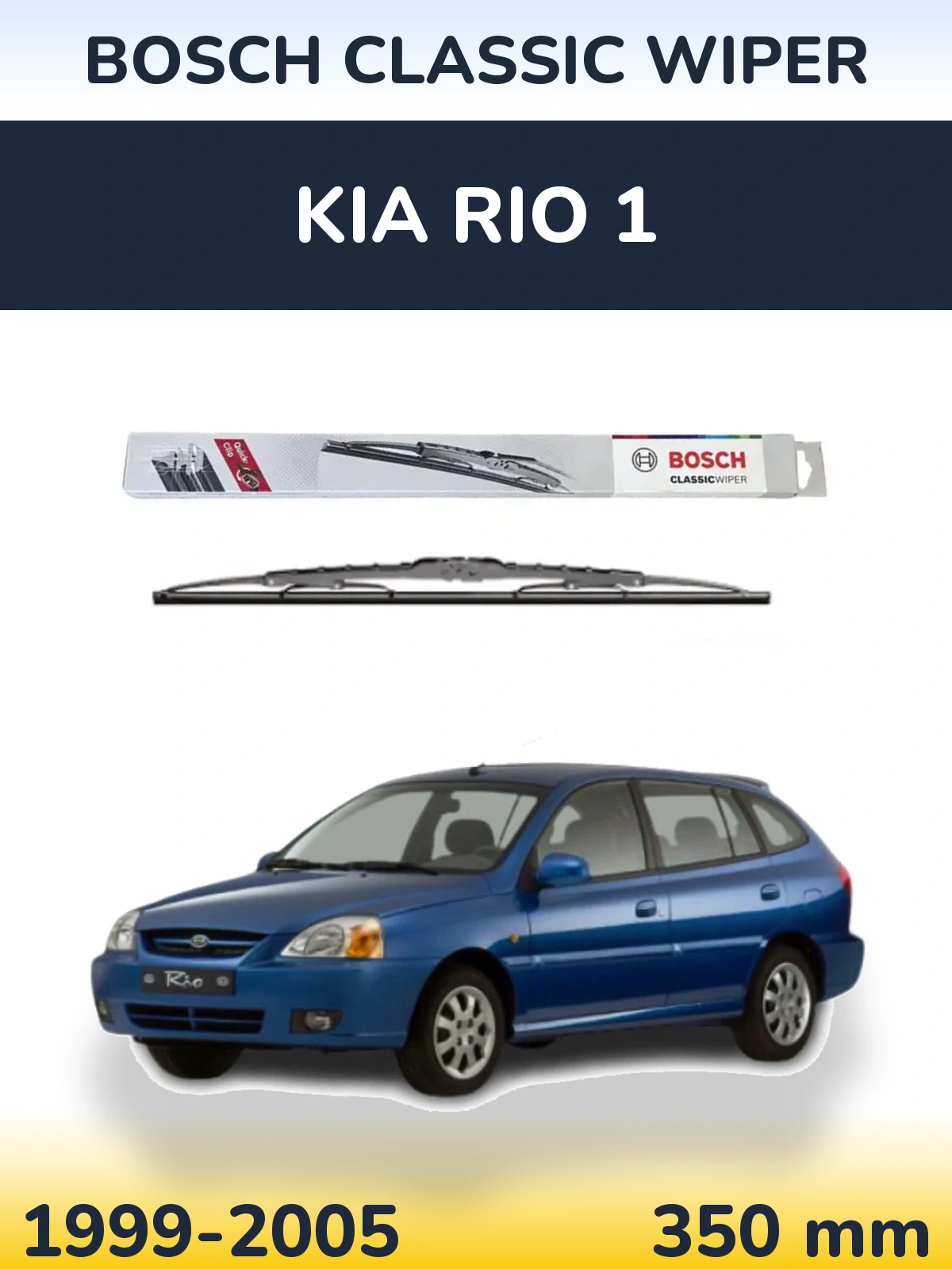 Rear wiper blade BOSCH Classic Wiper 340 mm for KIA Rio 1 1999-2005
