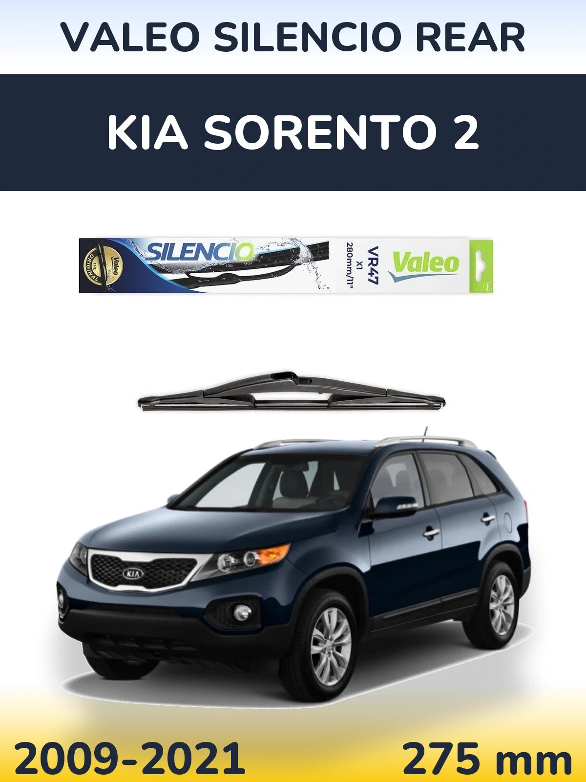 Rear wiper blade Valeo Silencio Rear 280 mm for KIA Sorento 2 2009-2021
