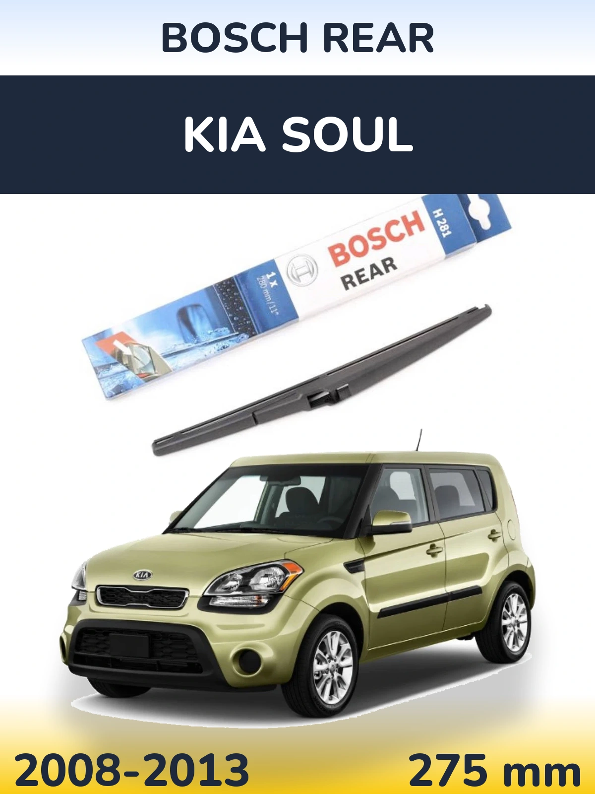 Rear wiper blade BOSCH Rear 280 mm for KIA Soul 2008-2013