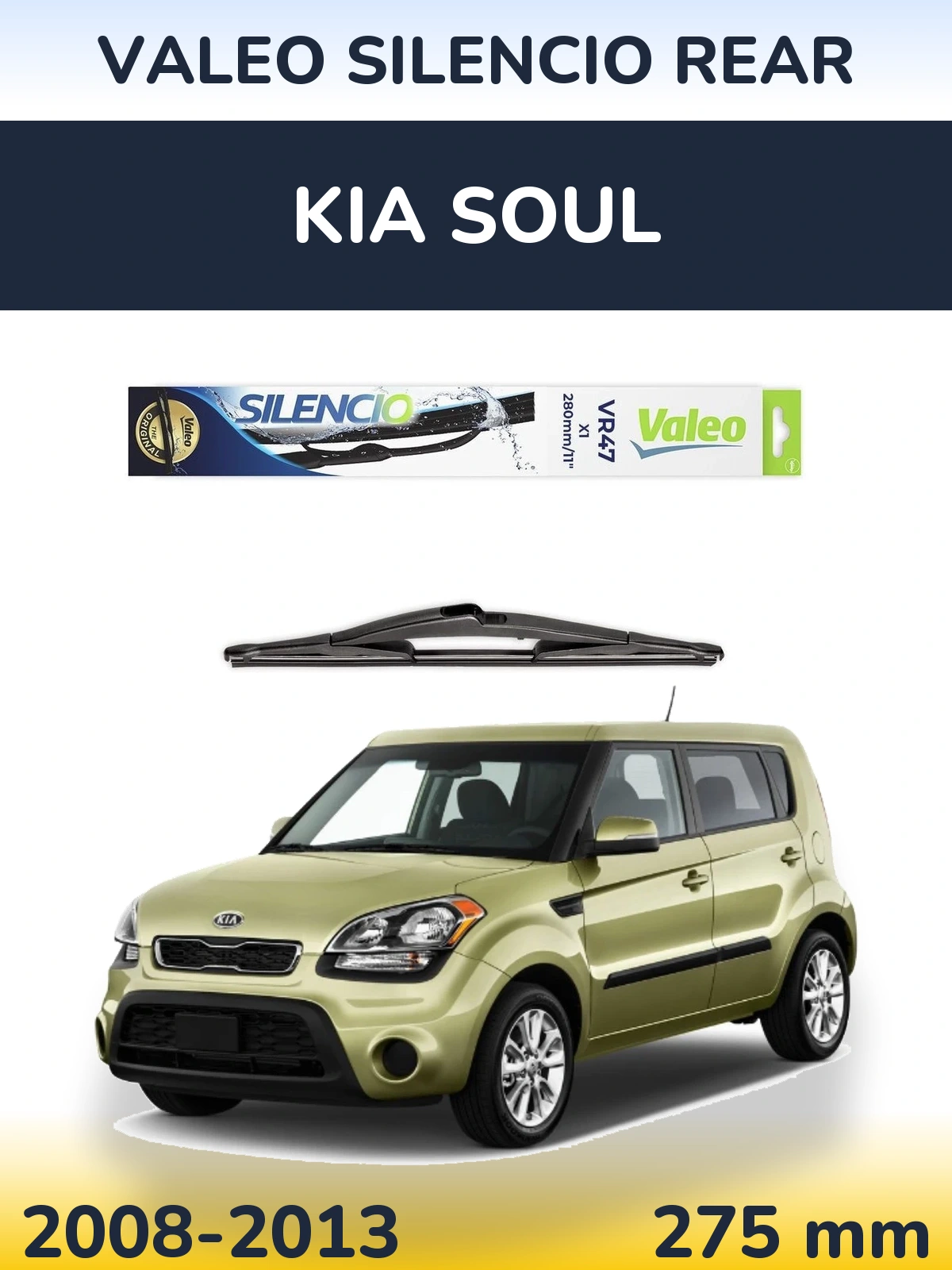 Задний дворник Valeo Silencio Rear 280 мм для KIA Soul 2008-2013
