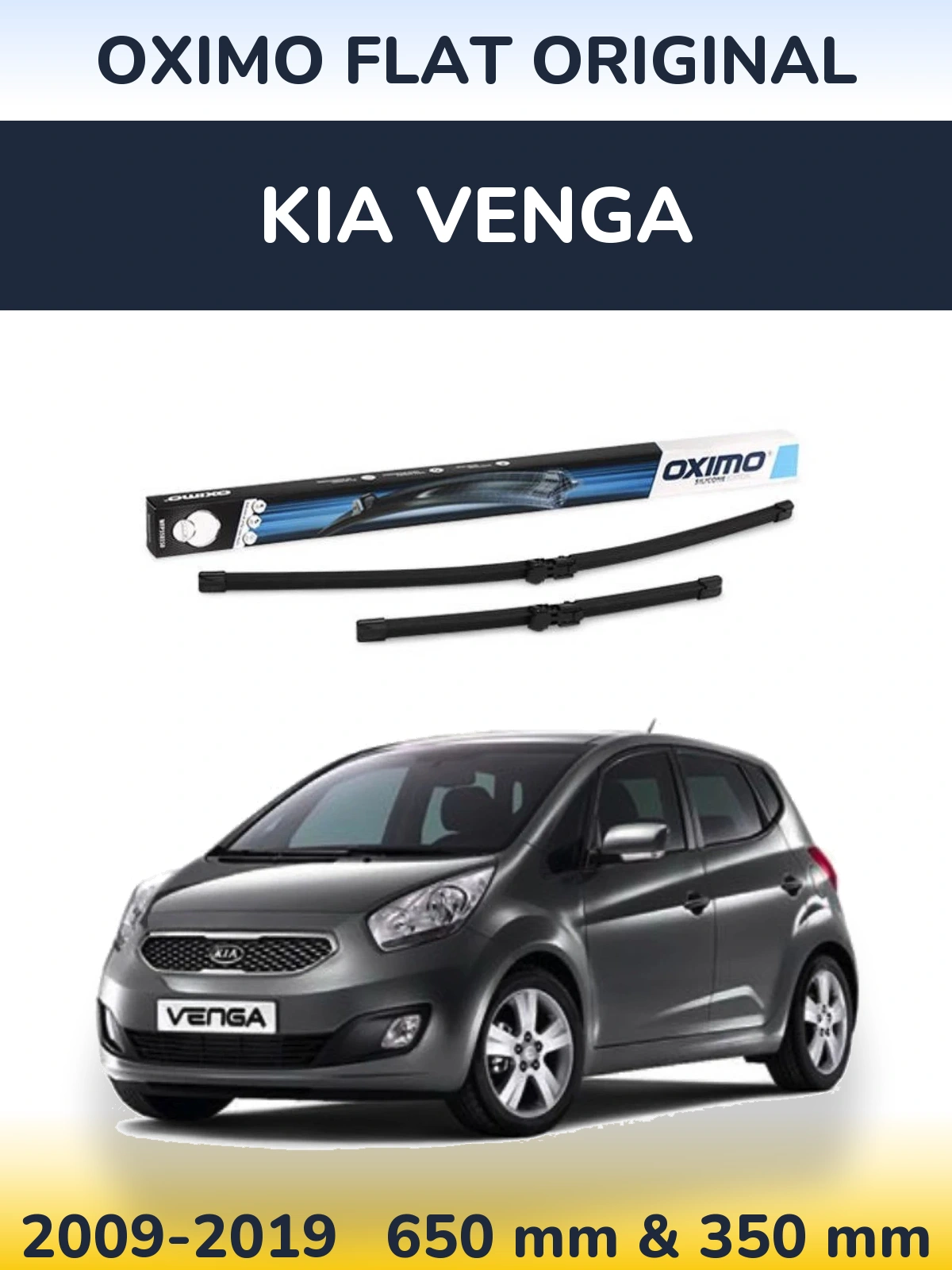 Komplet przednich wycieraczek Oximo Flat Original 650 & 350 mm do KIA Venga 2009-2019