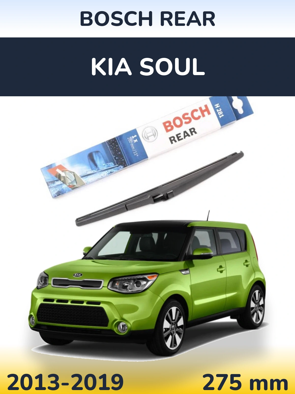 Задний дворник BOSCH Rear 280 мм для KIA Soul 2013-2019