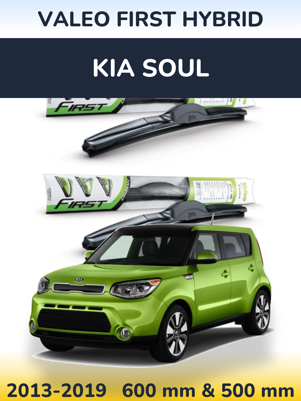 Komplet przednich wycieraczek Valeo First Hybrid 600 & 500 mm do KIA Soul 2013-2019