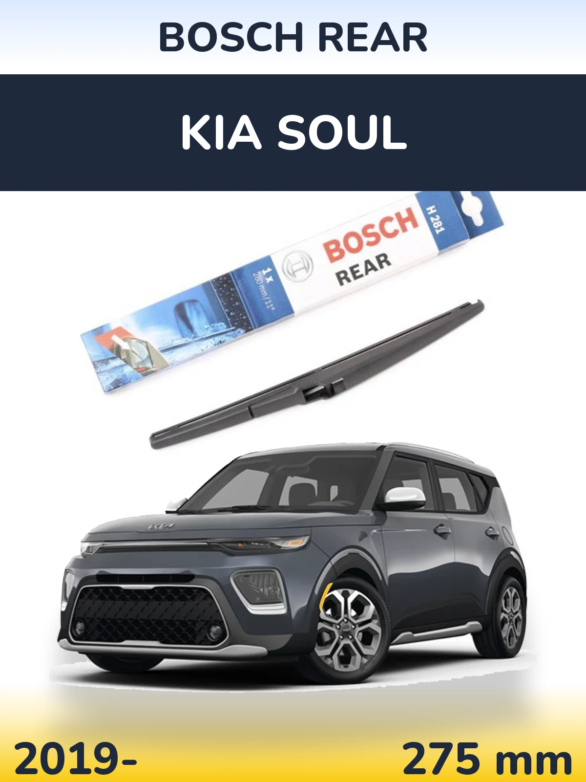 Rear wiper blade BOSCH Rear 280 mm for KIA Soul 2019-2026