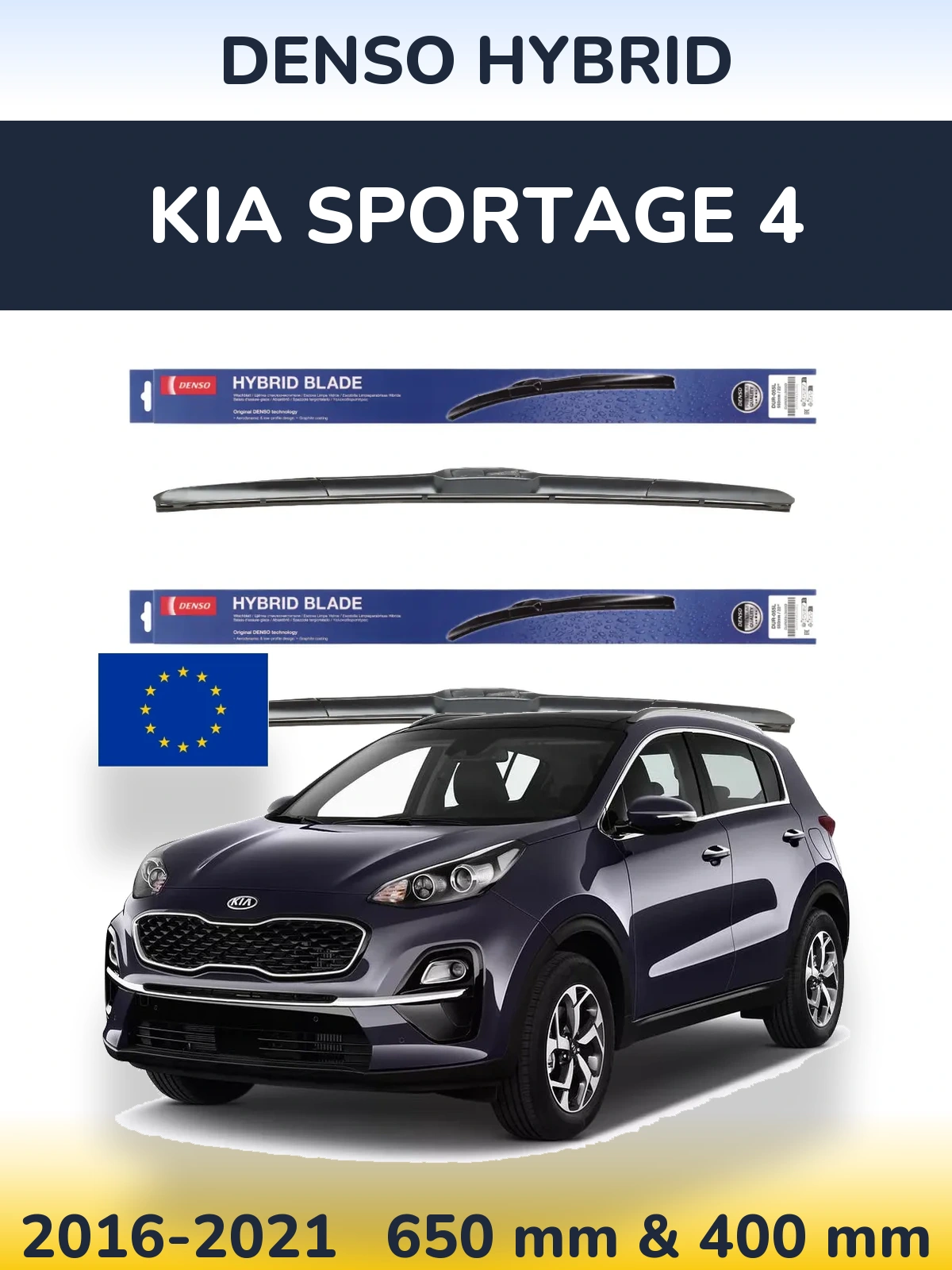 Komplet przednich wycieraczek Denso Hybrid 650 & 400 mm do KIA Sportage 4 2016-2021